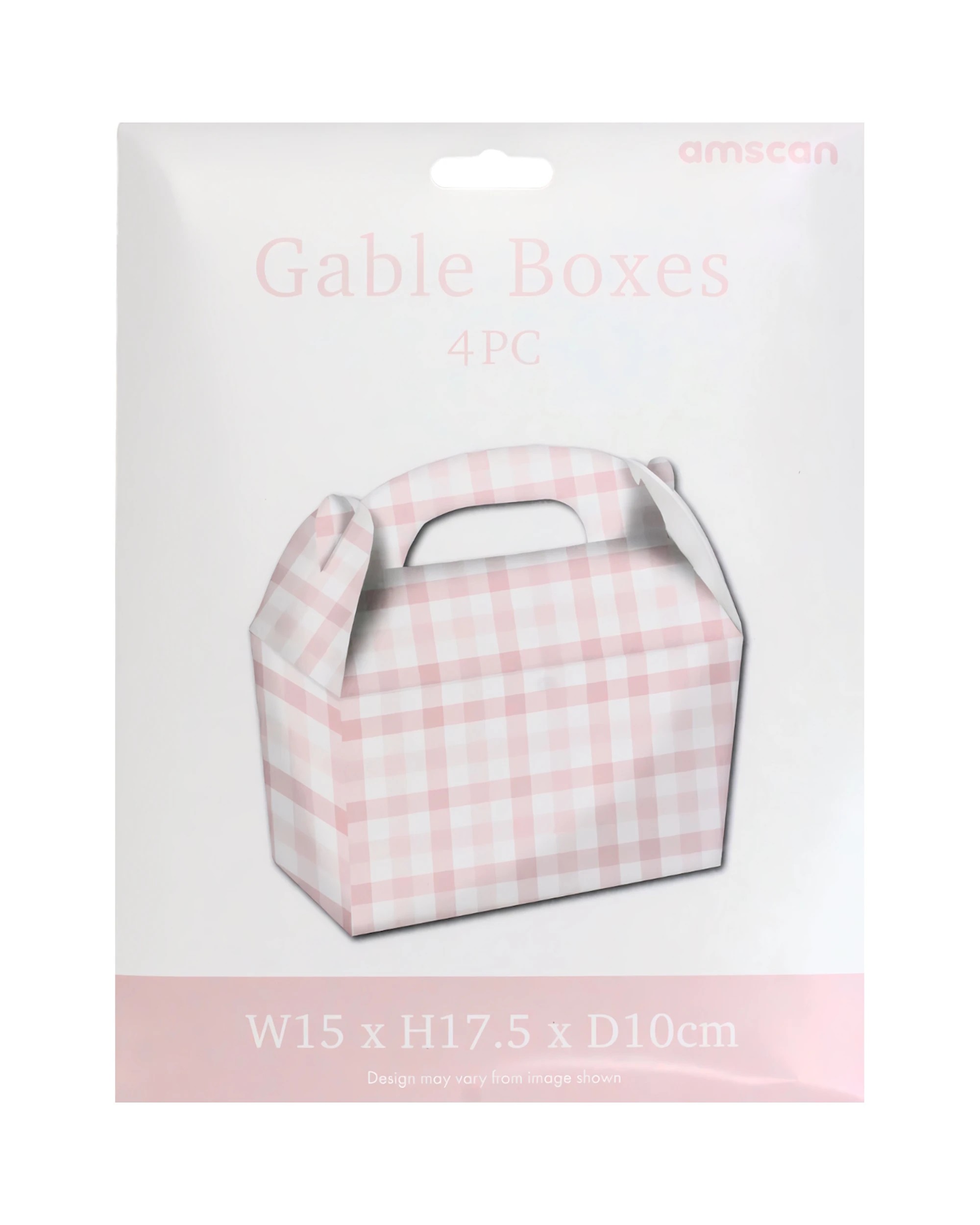 2 Amscan Inc. Pastel Pink Gingham Lolly Treat Boxes Pack of 4 - Pink, 2 of 3