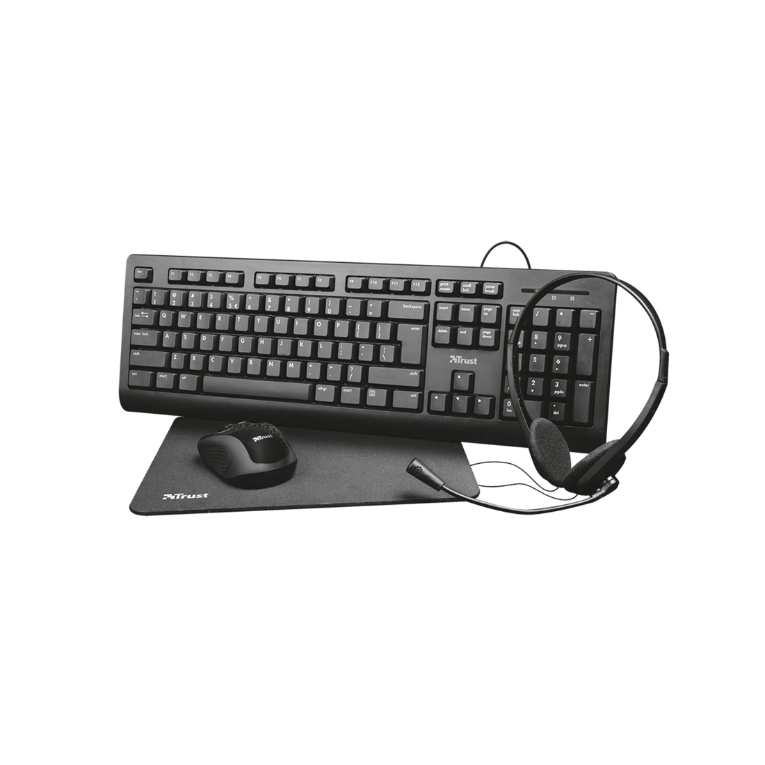 1 Trust International Trust Primo 4-in-1 Complete Home Office Set - Black, 1 of 10