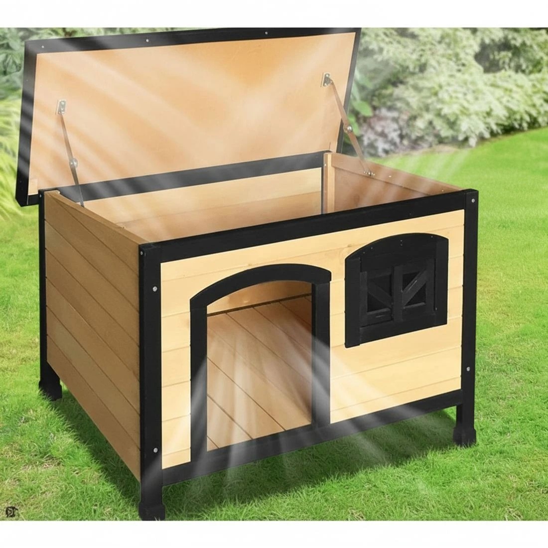 6 i.Pet Dog Kennel Extra Large Wooden Outdoor Indoor Puppy Pet House - Multi, 6 of 8