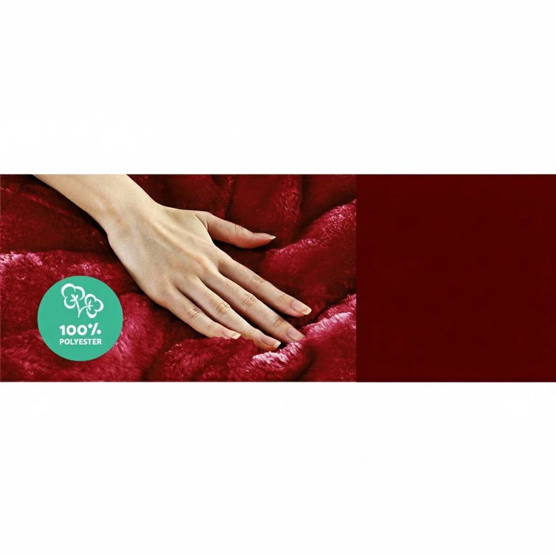 3 Giselle Bedding Faux Mink Quilt Burgundy Queen - Queen Bed - Burgundy, 3 of 6