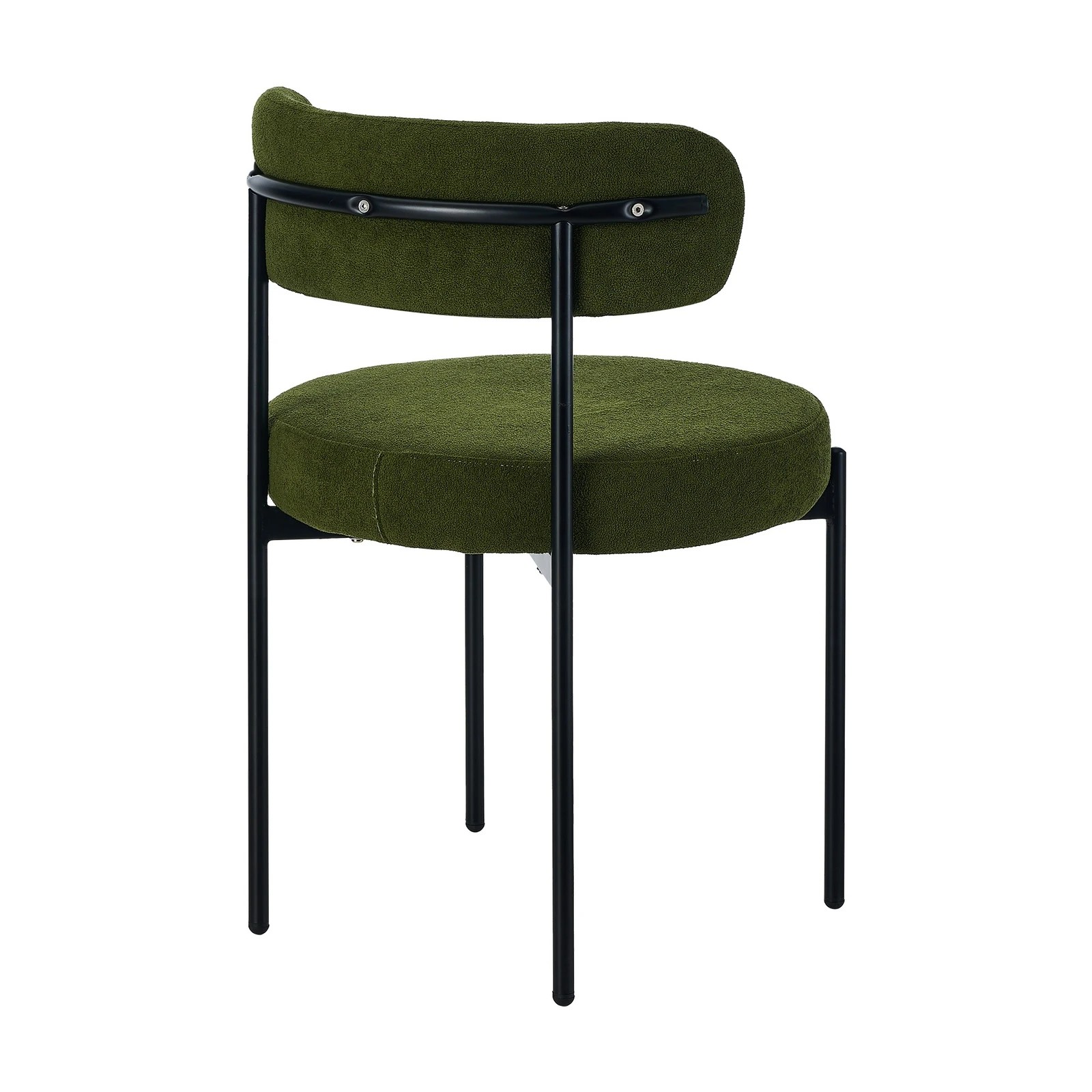 7 Oikiture 2x Dining Chair Round Boucle Kitchen Lounge Seats Backrest
 - Green, 7 of 10