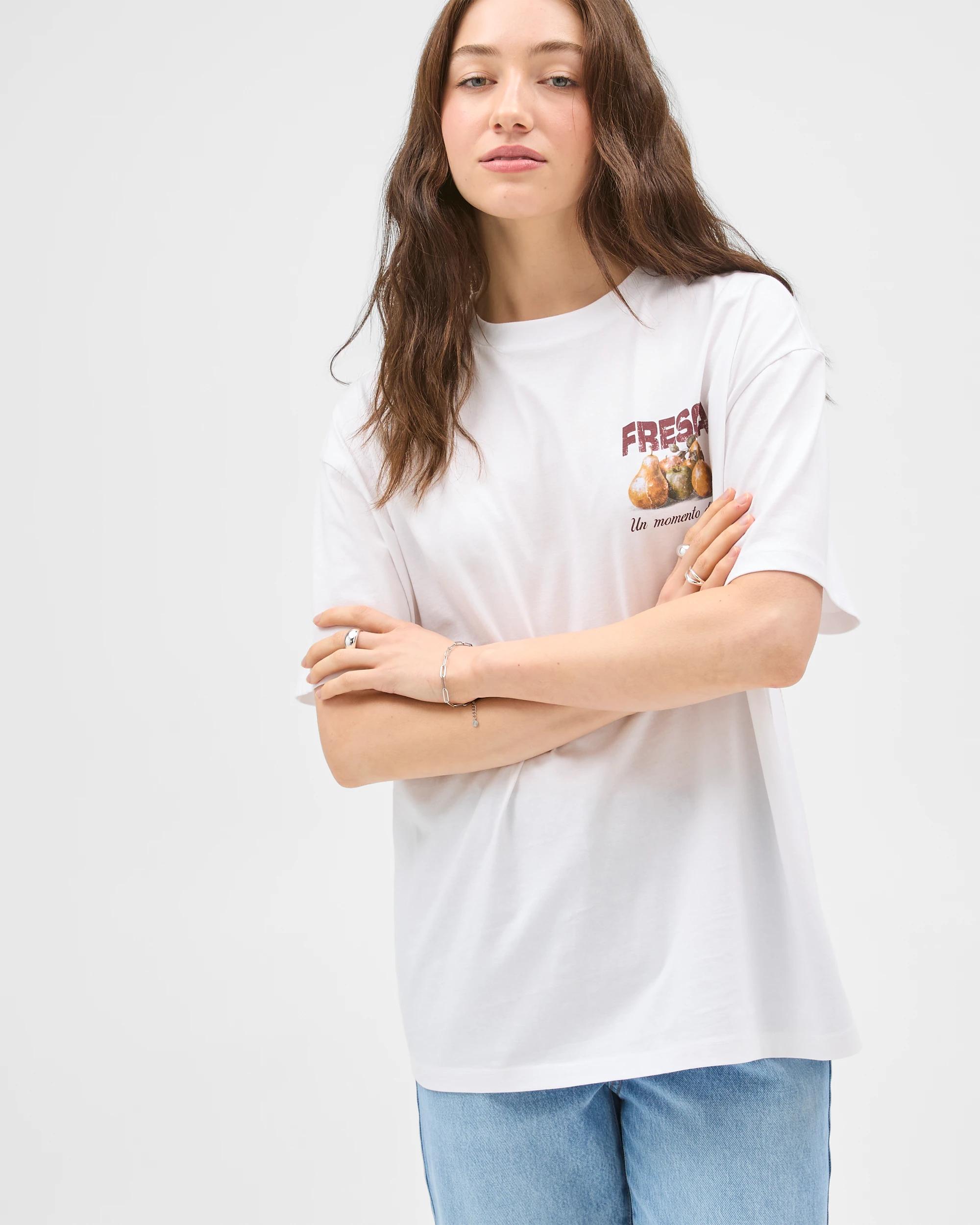 4 Lily Loves Australian Cotton Oversized Boyfriend T-Shirt WHITE FRESCA, 4 of 7