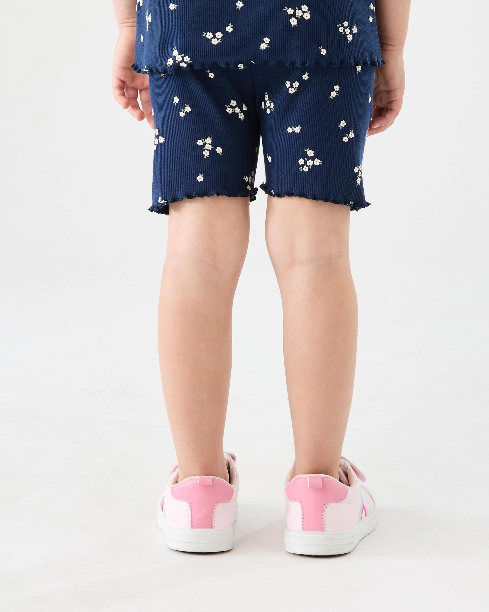 2 Printed Rib Bike Shorts FLORAL DITZY NAVY, 2 of 5