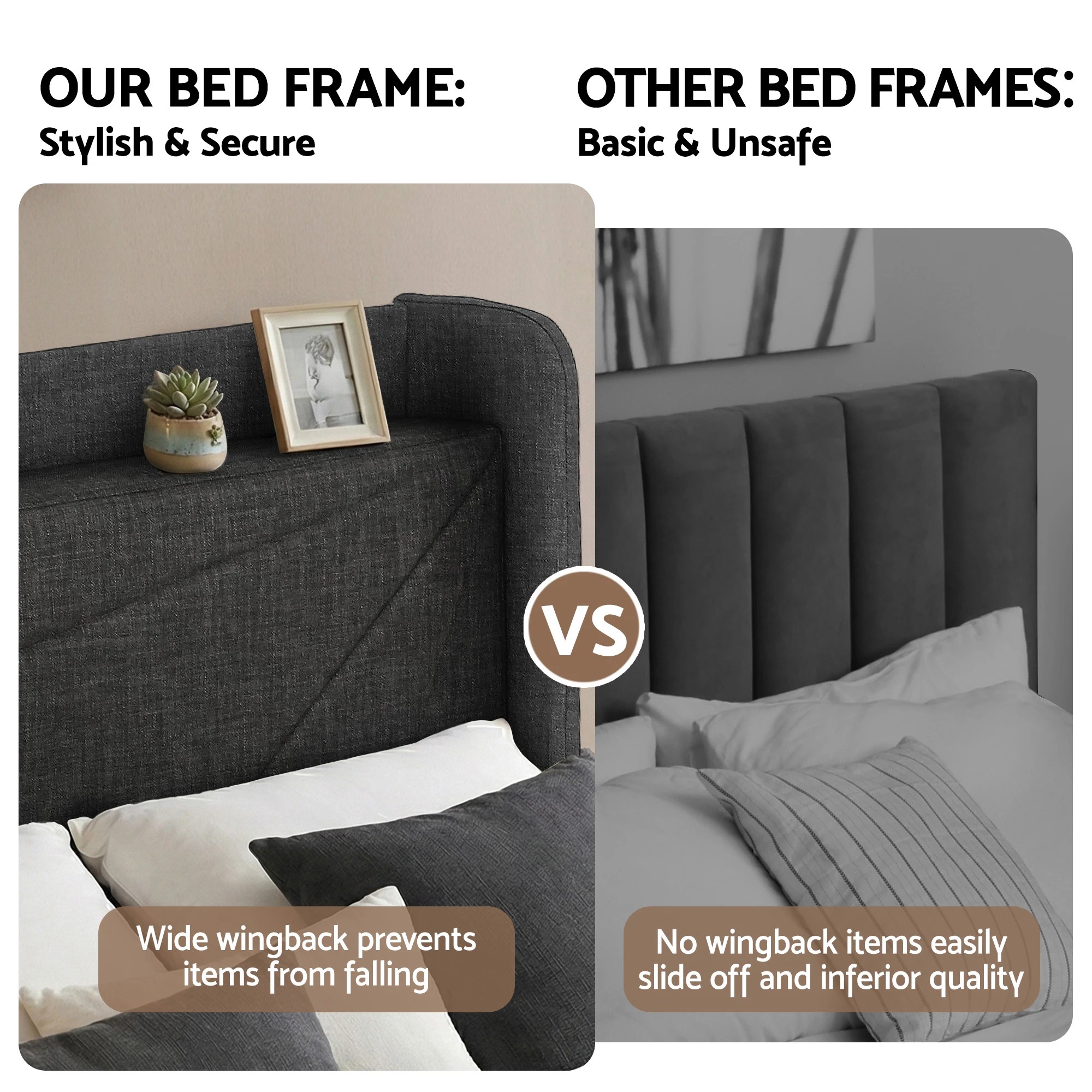 4 Artiss King Bed Frame Gas Lift Storage Bed with Charging Ports Upholstered Geometric Headboard - Black, 4 of 7