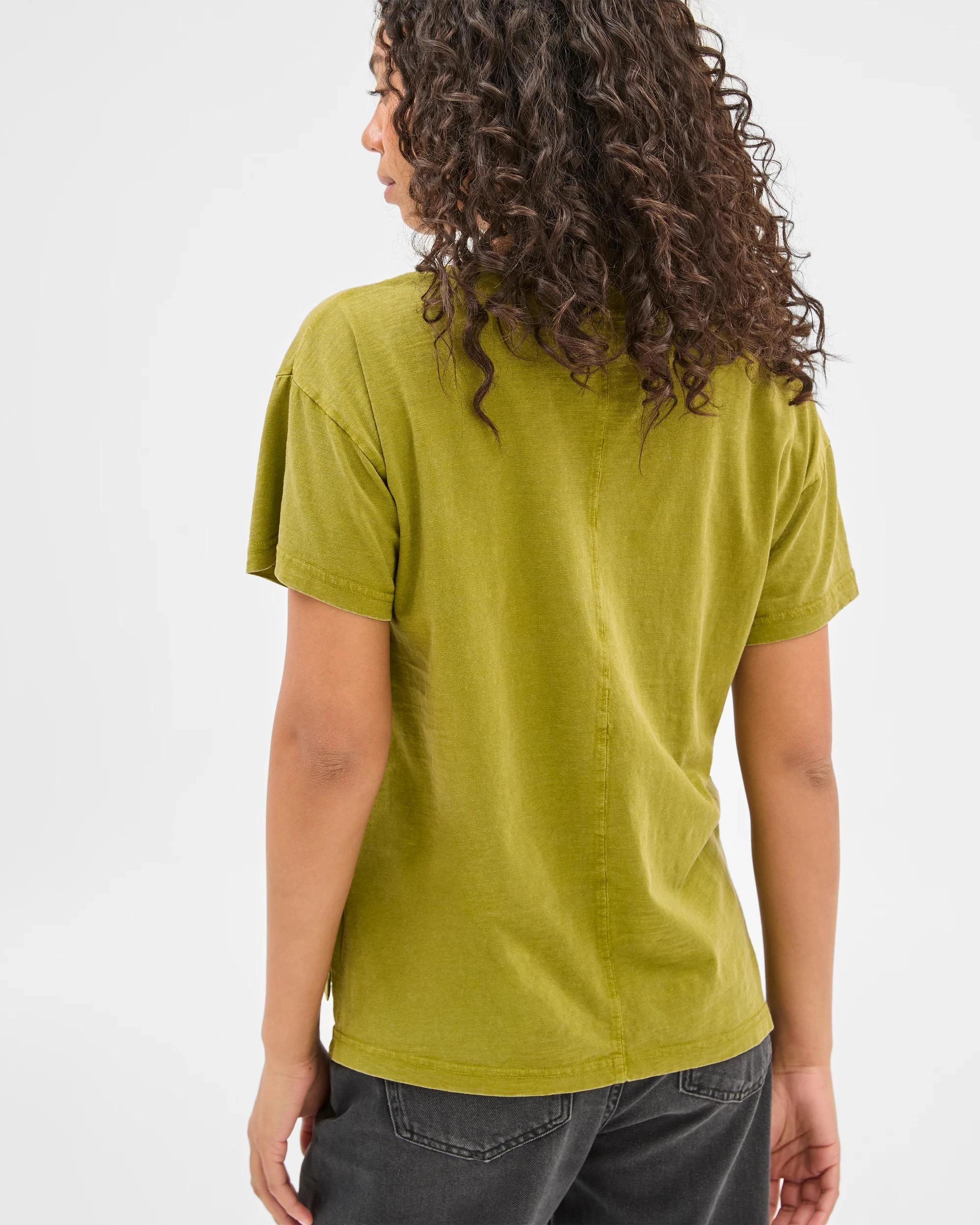 6 Target Australian Cotton Relaxed Slub V-Neck T-Shirt PARROT GREEN, 6 of 6