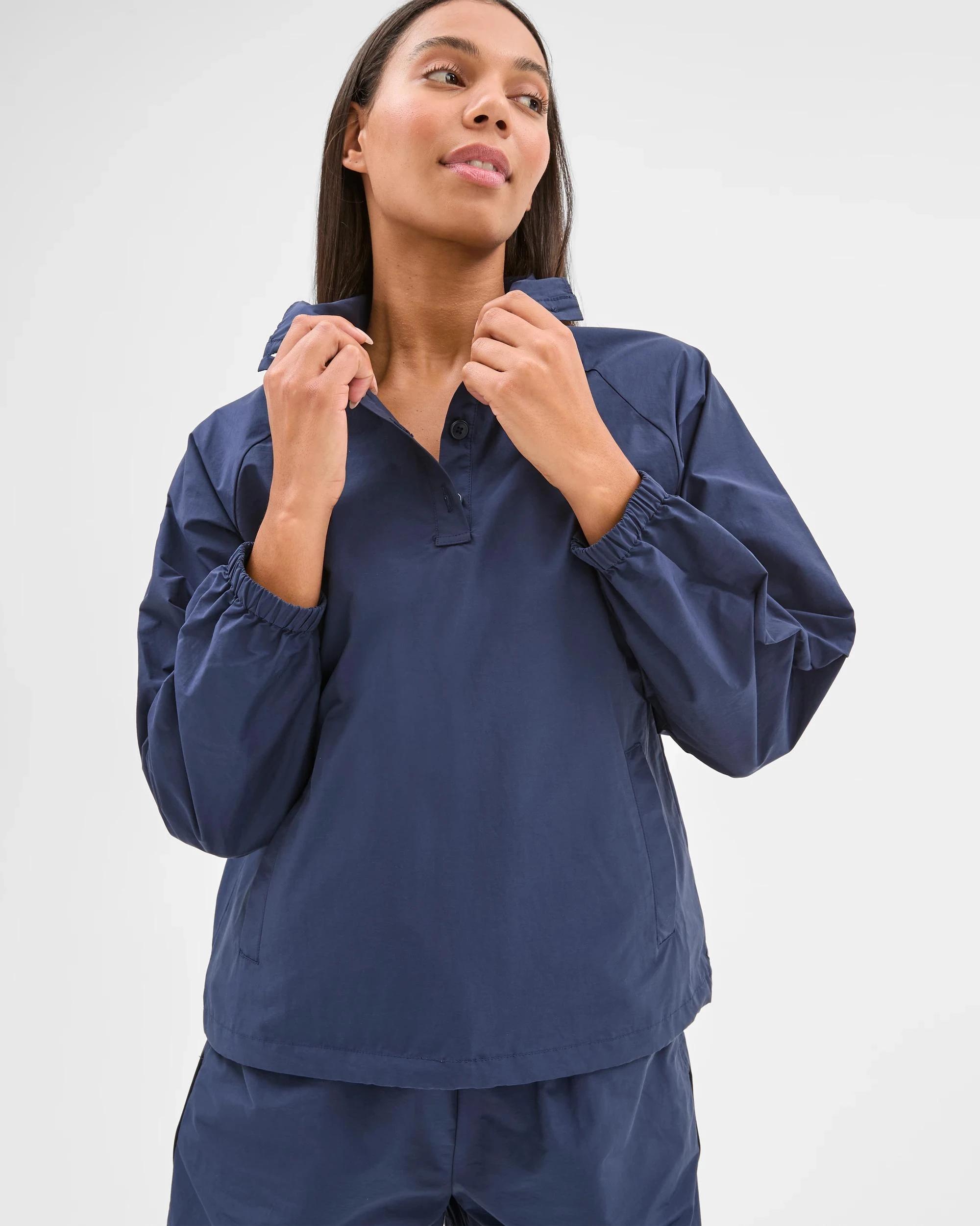 6 Target Active Australian Cotton Blend Woven Polo Anorak NAVY, 6 of 7