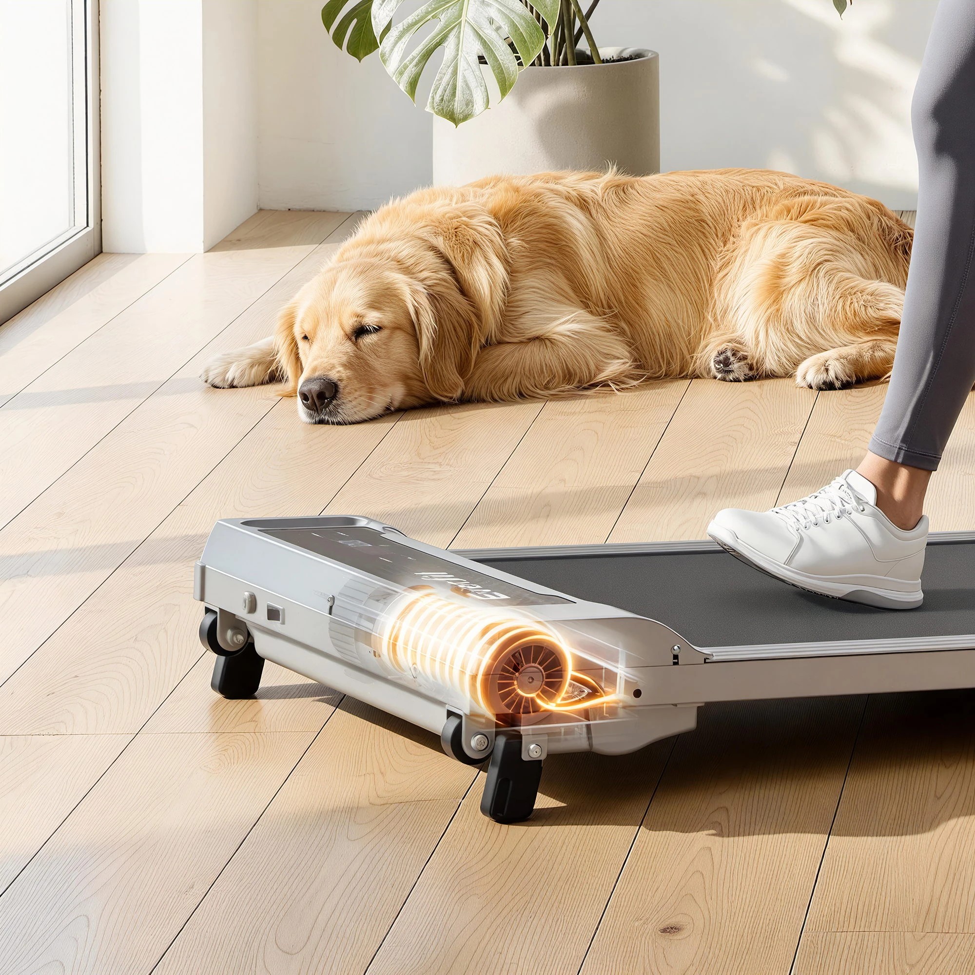 8 Everfit 3 in 1 Walking Pad Treadmill 12% Incline Under Desk Treadmills for Home Gym With 40cm Wide Belt - Silver, 8 of 9