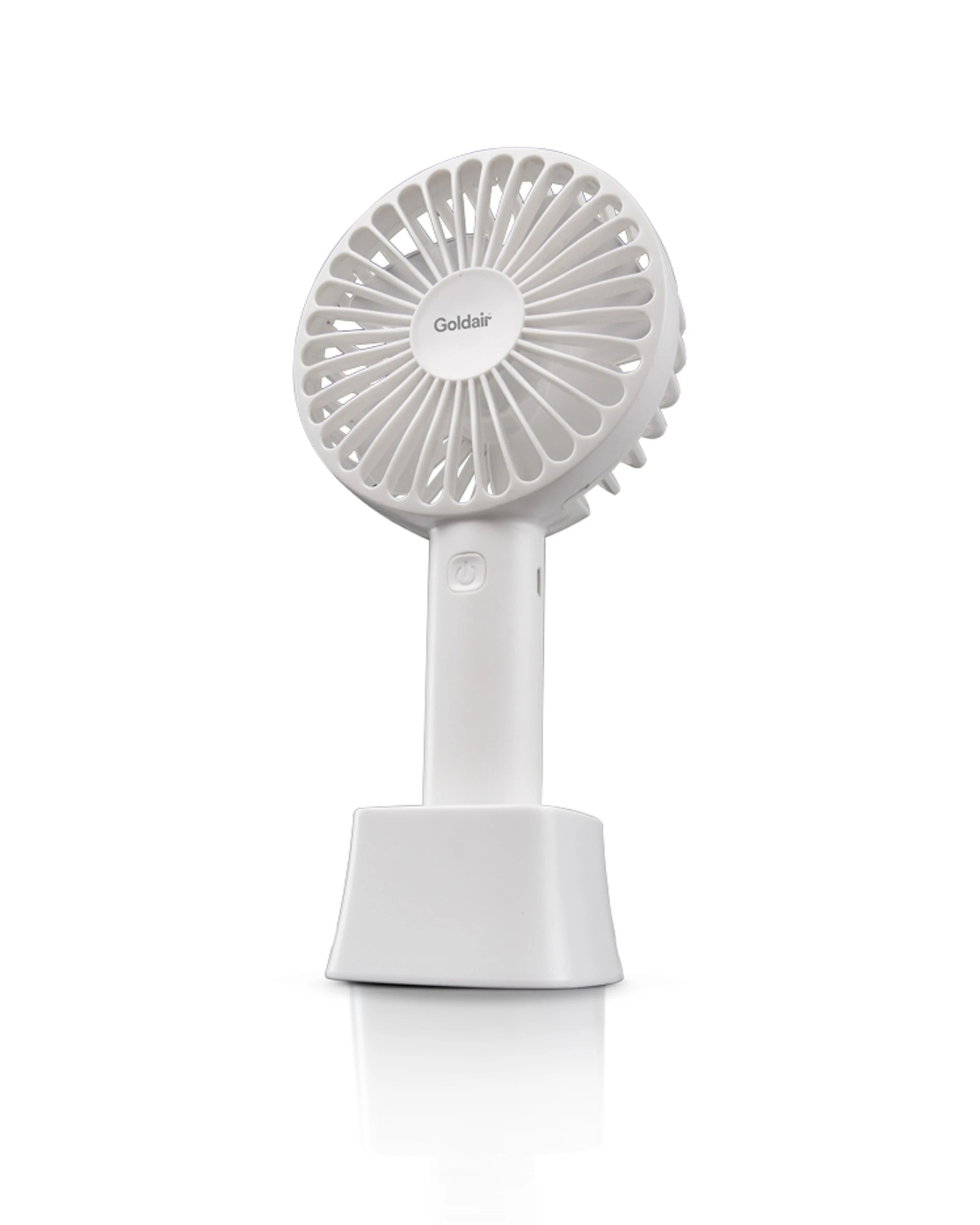 2 Goldair 2PK USB Rechargeable Mini Handheld Portable Fan 10cm with 3 Speed Settings - White, 2 of 2