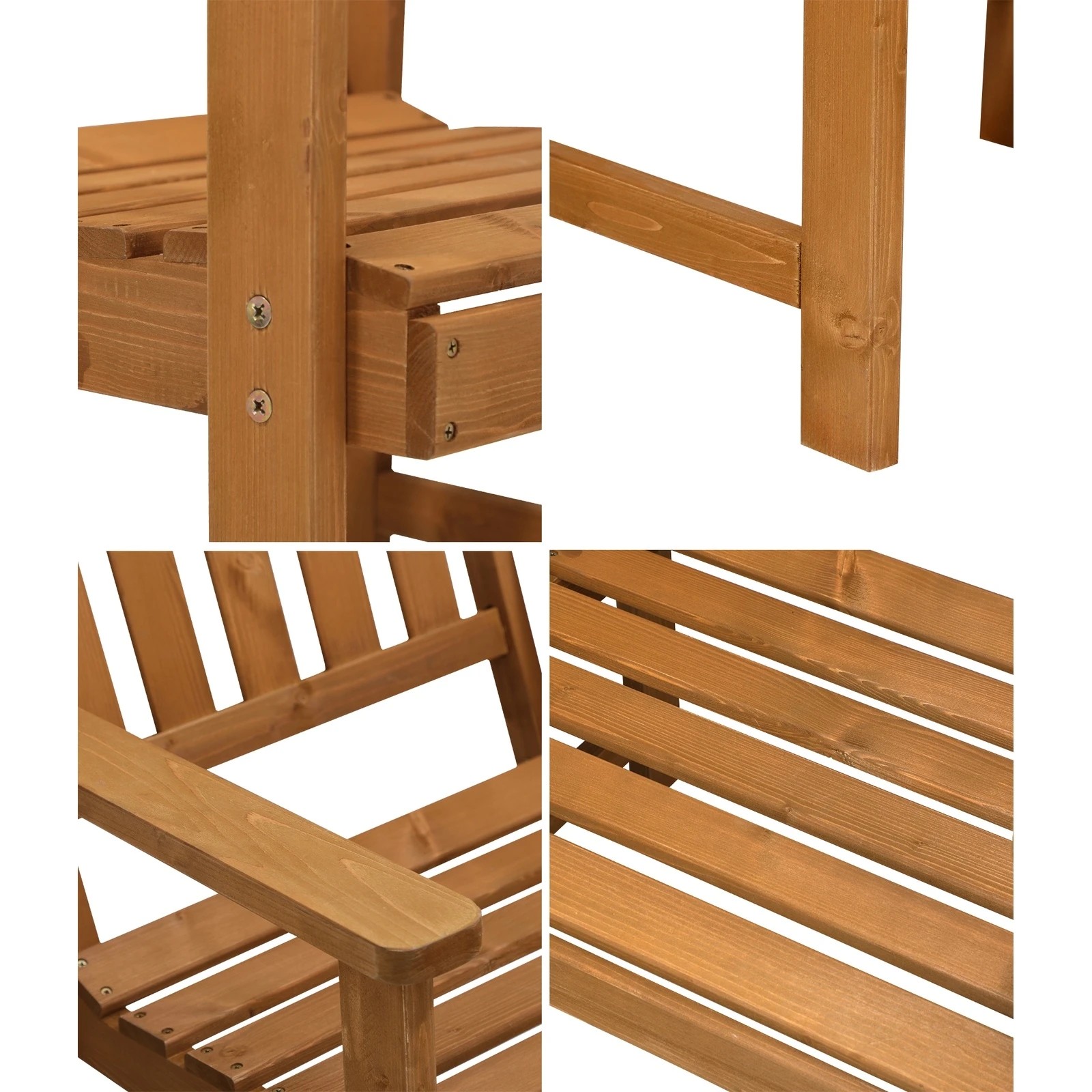 6 Livsip Outdoor Armchair Wooden Patio Furniture Set Of 2 Chairs Set Garden Seat
 - Brown, 6 of 10