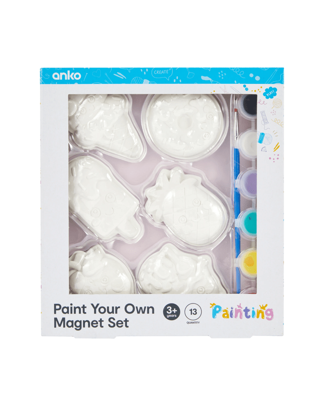 13 Piece Paint Your Own Magnet Set - S