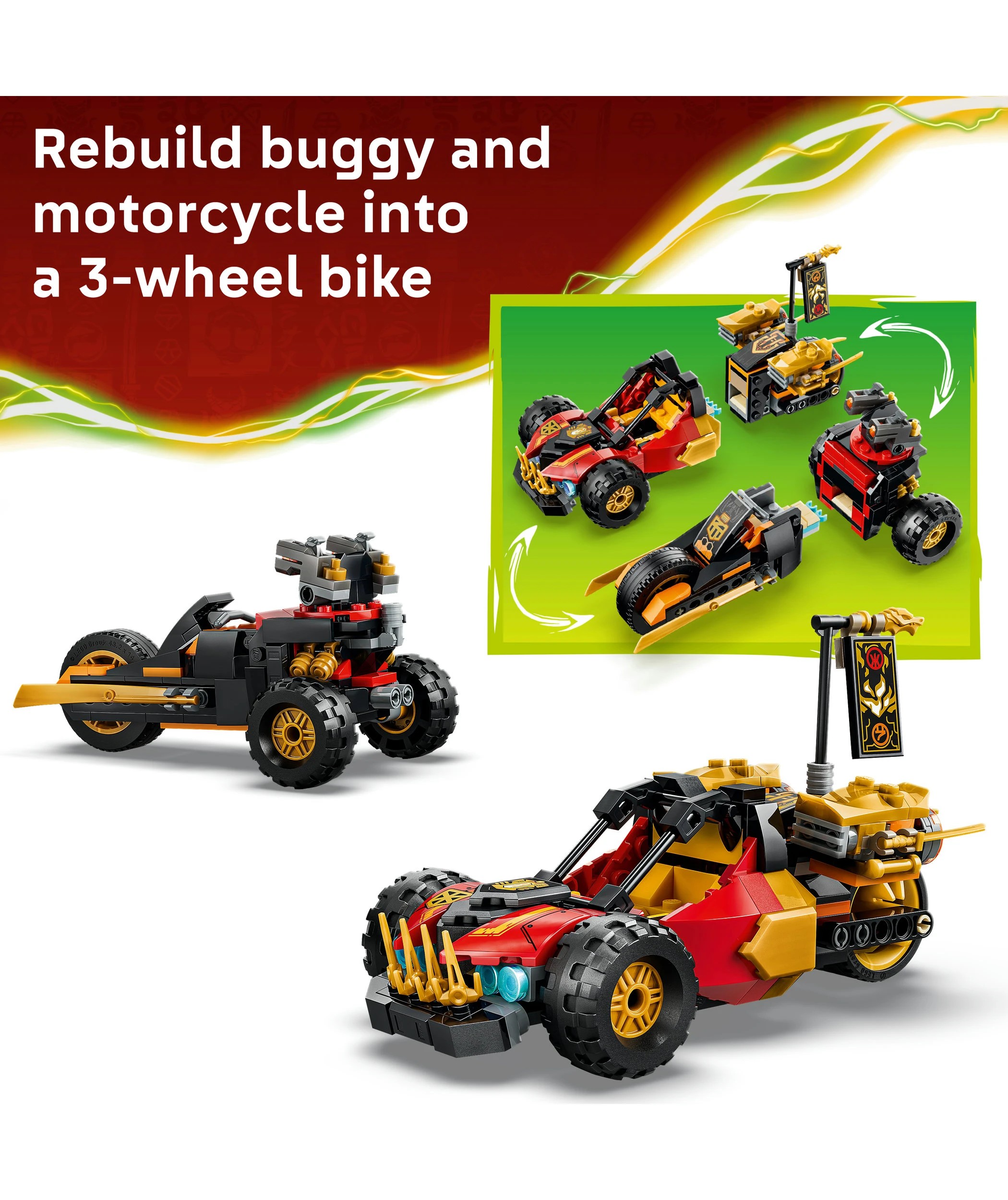 4 LEGO Ninjago Kai and Cole's Combiner Vehicles 71864, 4 of 9