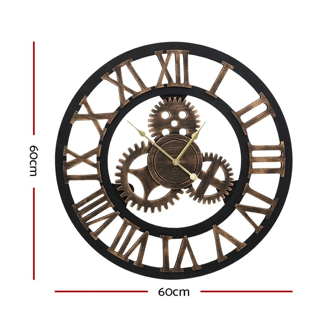 3 Artiss 60cm Wall Clock Large Retro Roman Numerals
 - Black, 3 of 7