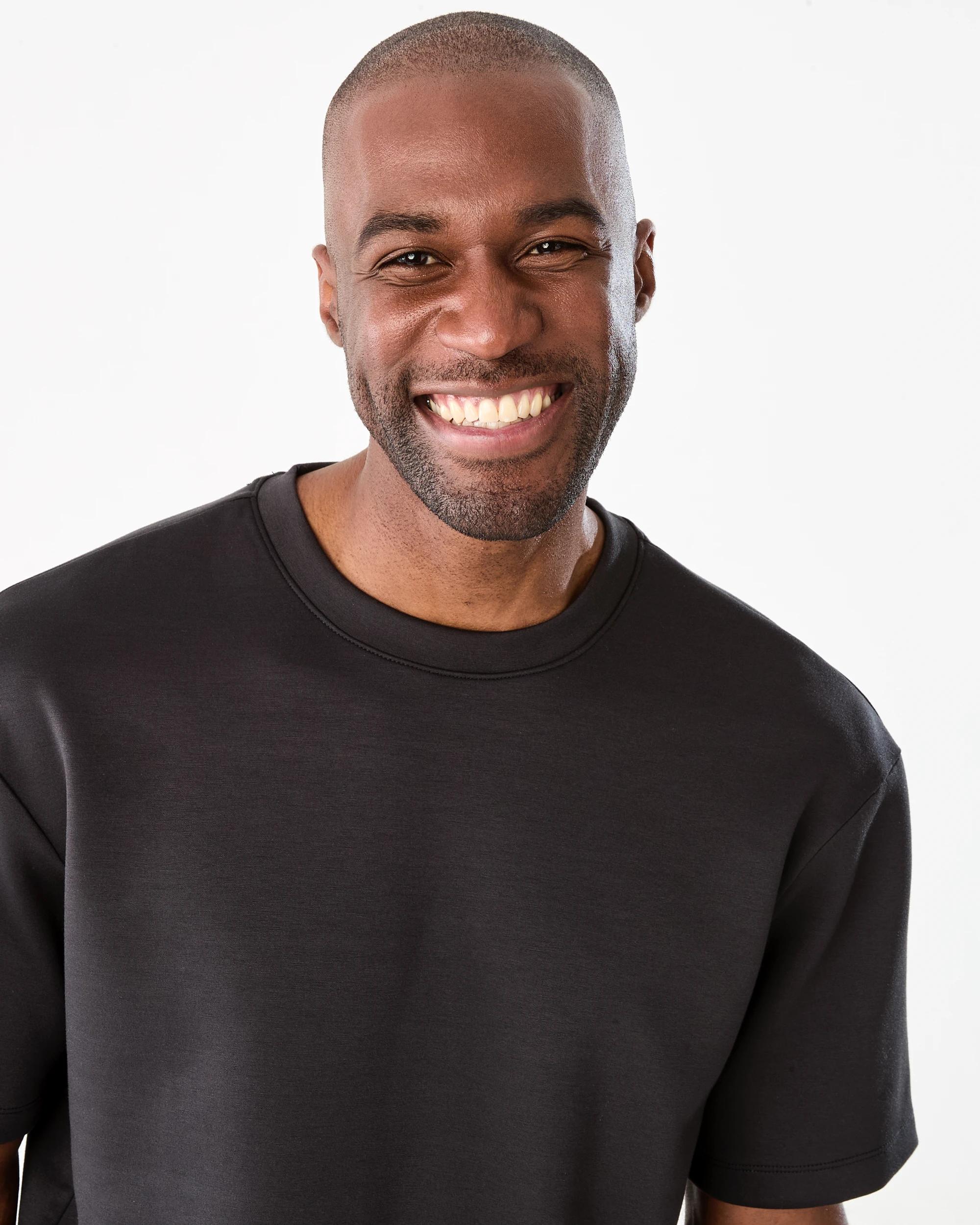 4 Active Mens Oversized Scuba T-shirt BLACK, 4 of 7