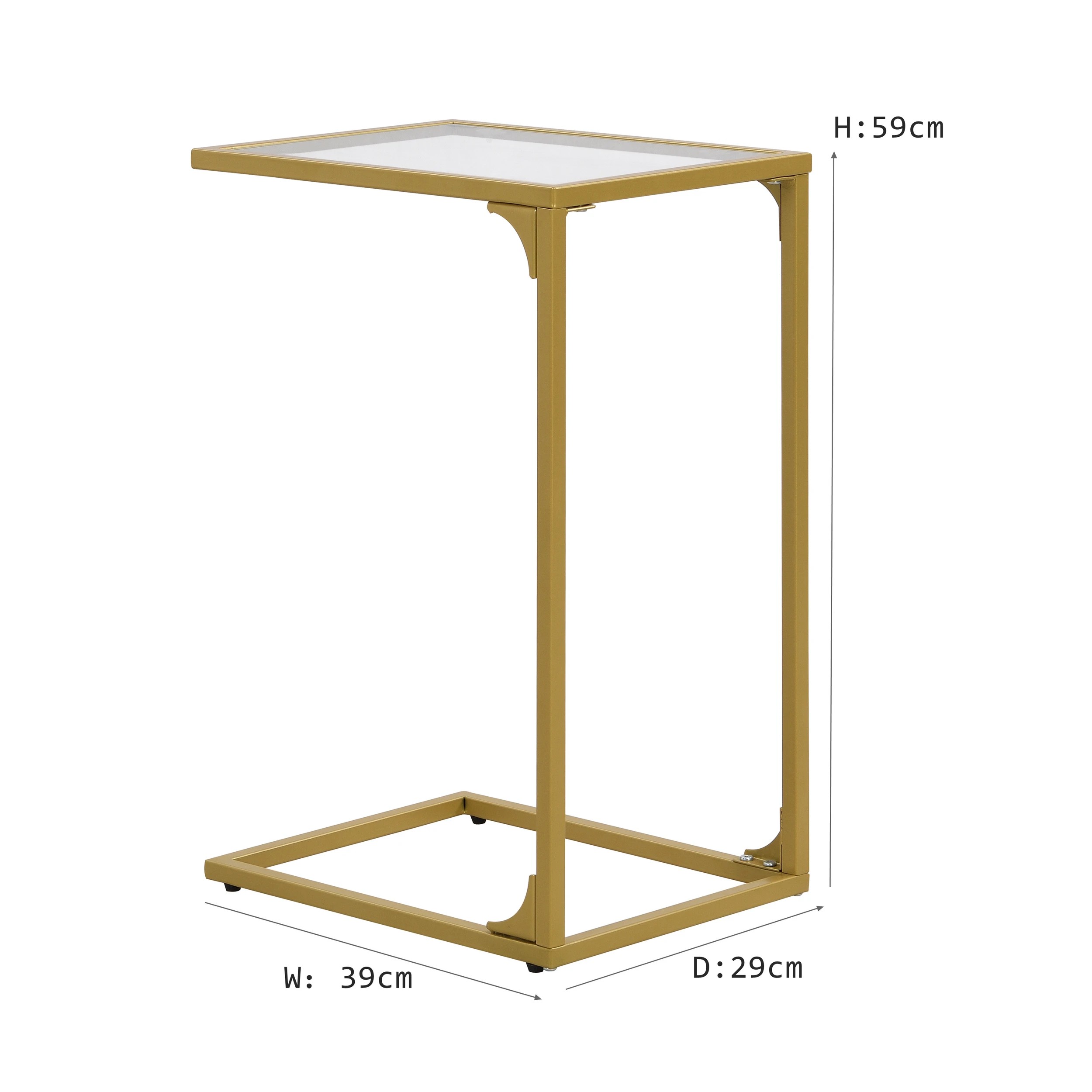 10 IHOMDEC Tempered Glass Side Table Set of 2 - Gold, 10 of 10