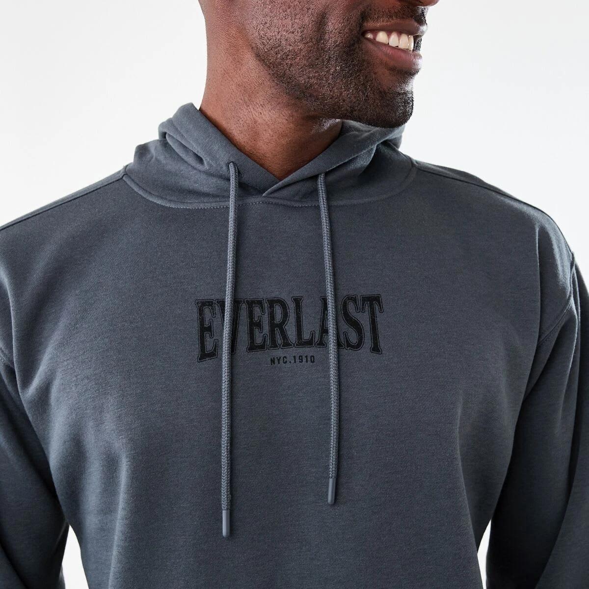 5 Everlast Mens Oversized Hoodie EVER DISTRESS CHARCOAL, 5 of 9