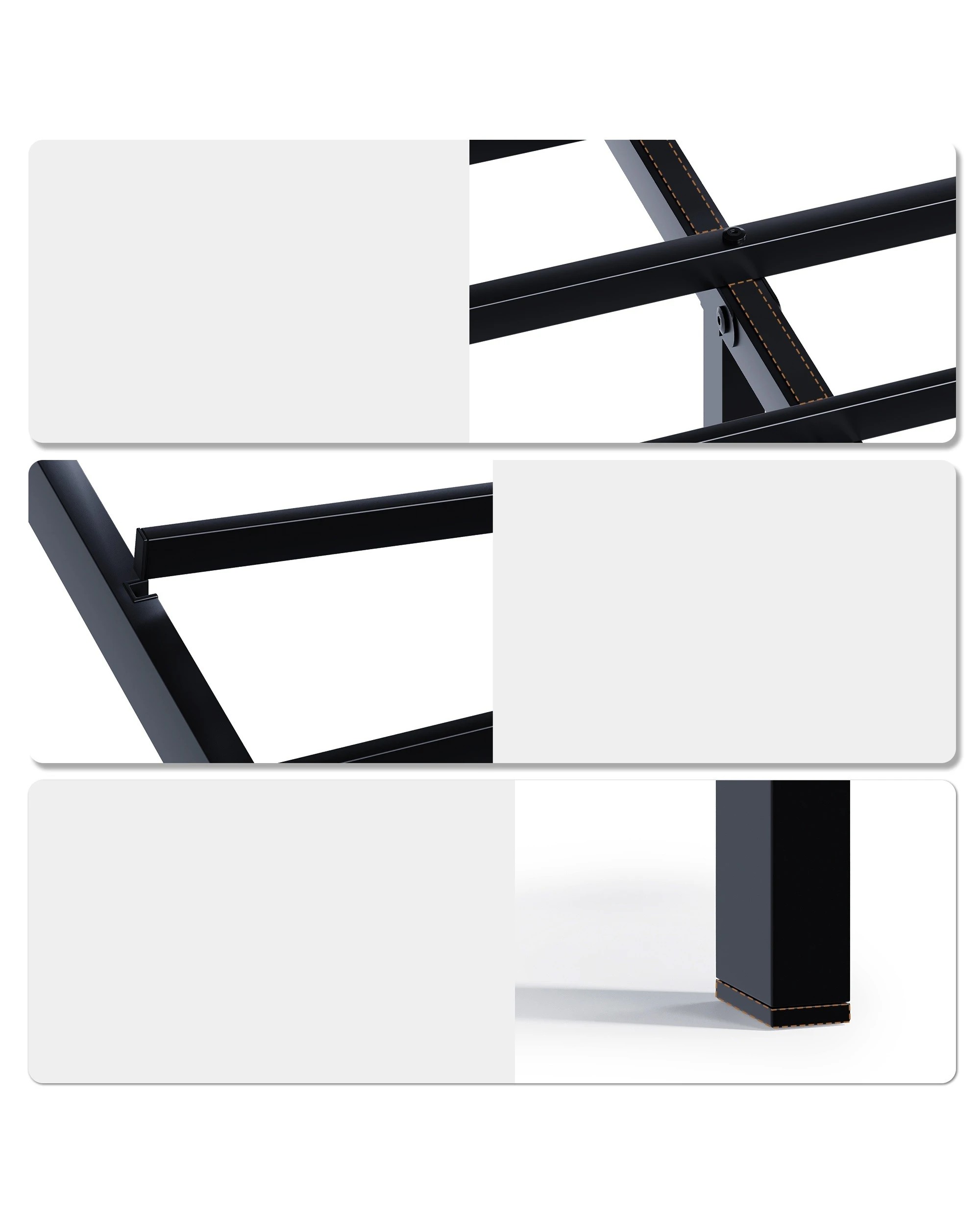 7 Advwin Double Size LED Bed Frame with Charging Station Metal Platform, 7 of 8