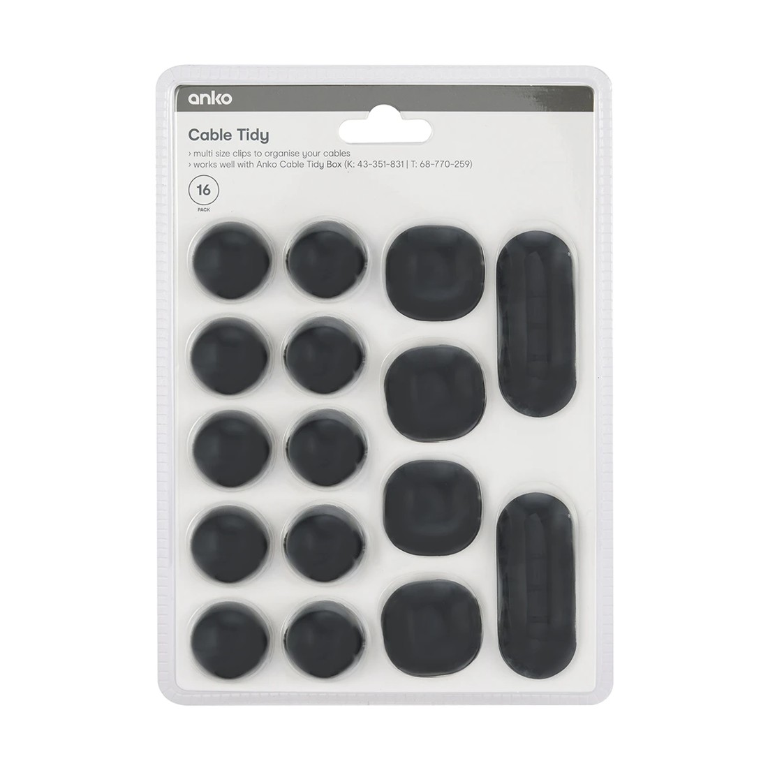 7 16 Pack Cable Tidy - Black, 7 of 8