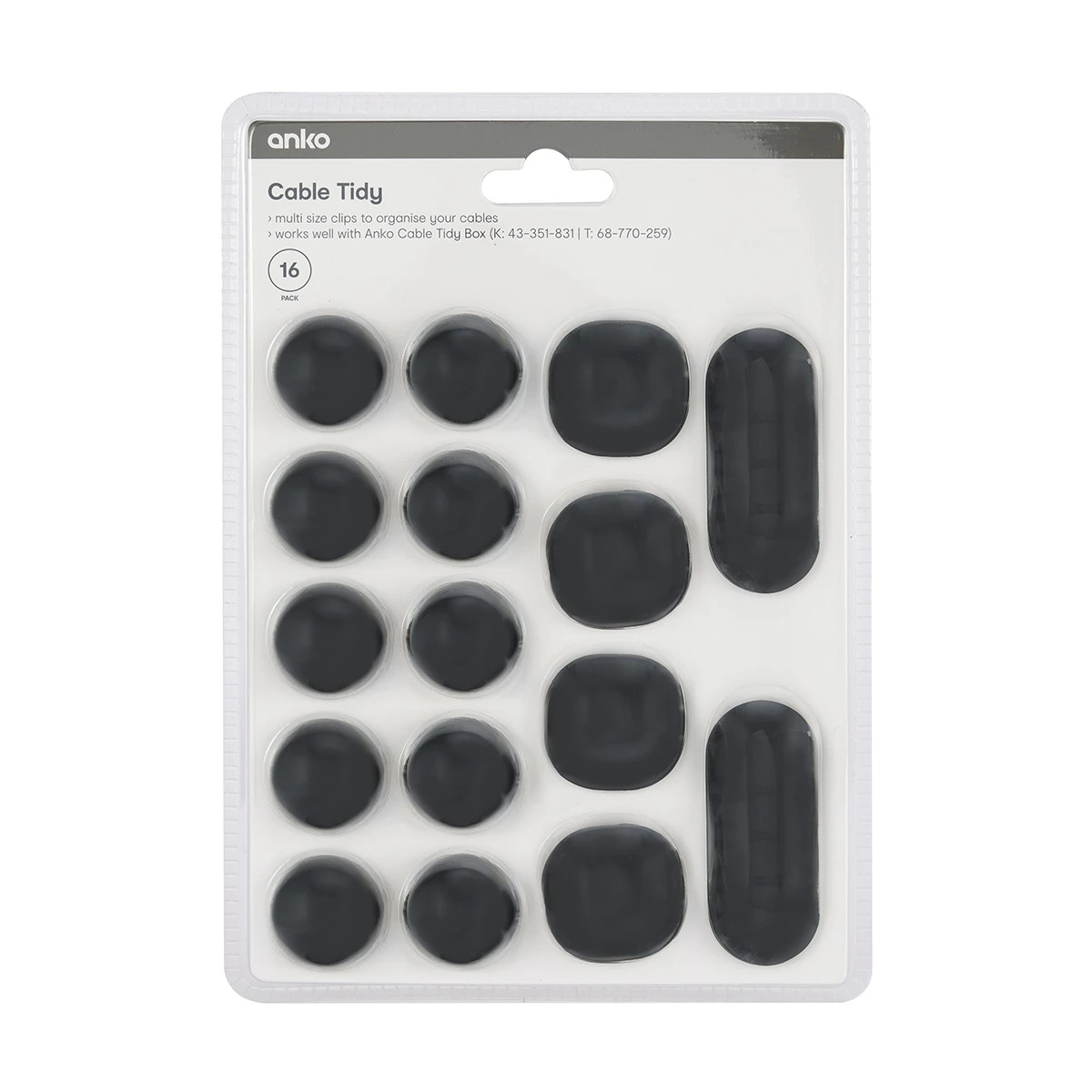 7 16 Pack Cable Tidy - Black, 7 of 8