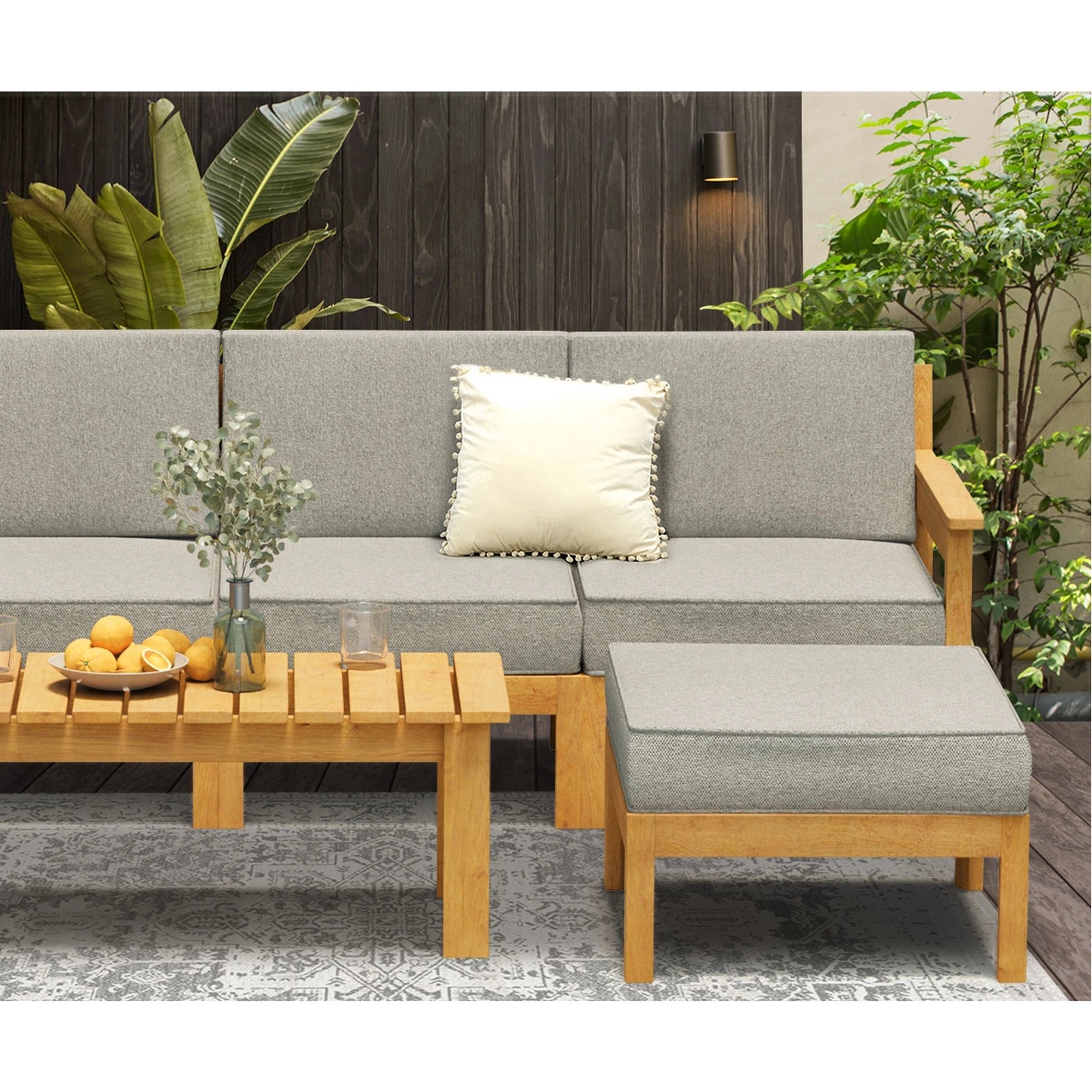 8 Livsip 5pcs Outdoor Furniture Sofa Set Lounge Setting
 - Beige, 8 of 9