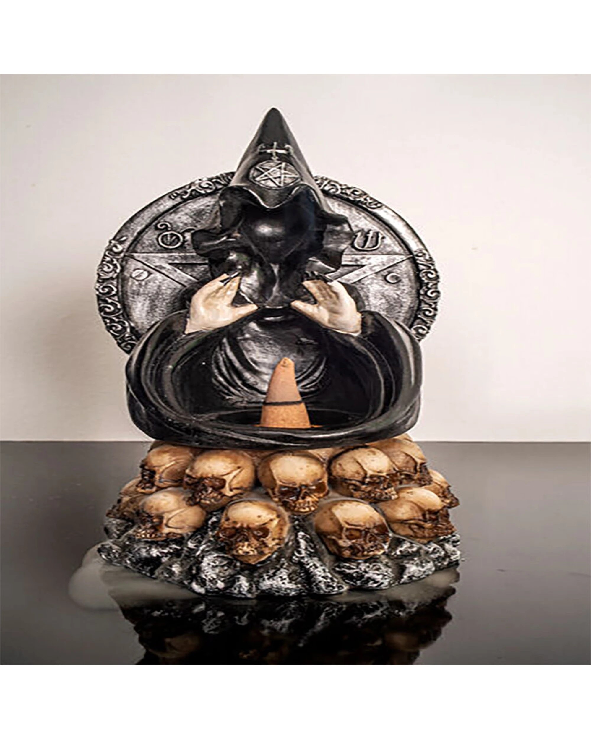 5 Mystical Worlds Incense Burner/Backflow Baphomet Figure 21x12cm - Black, 5 of 5