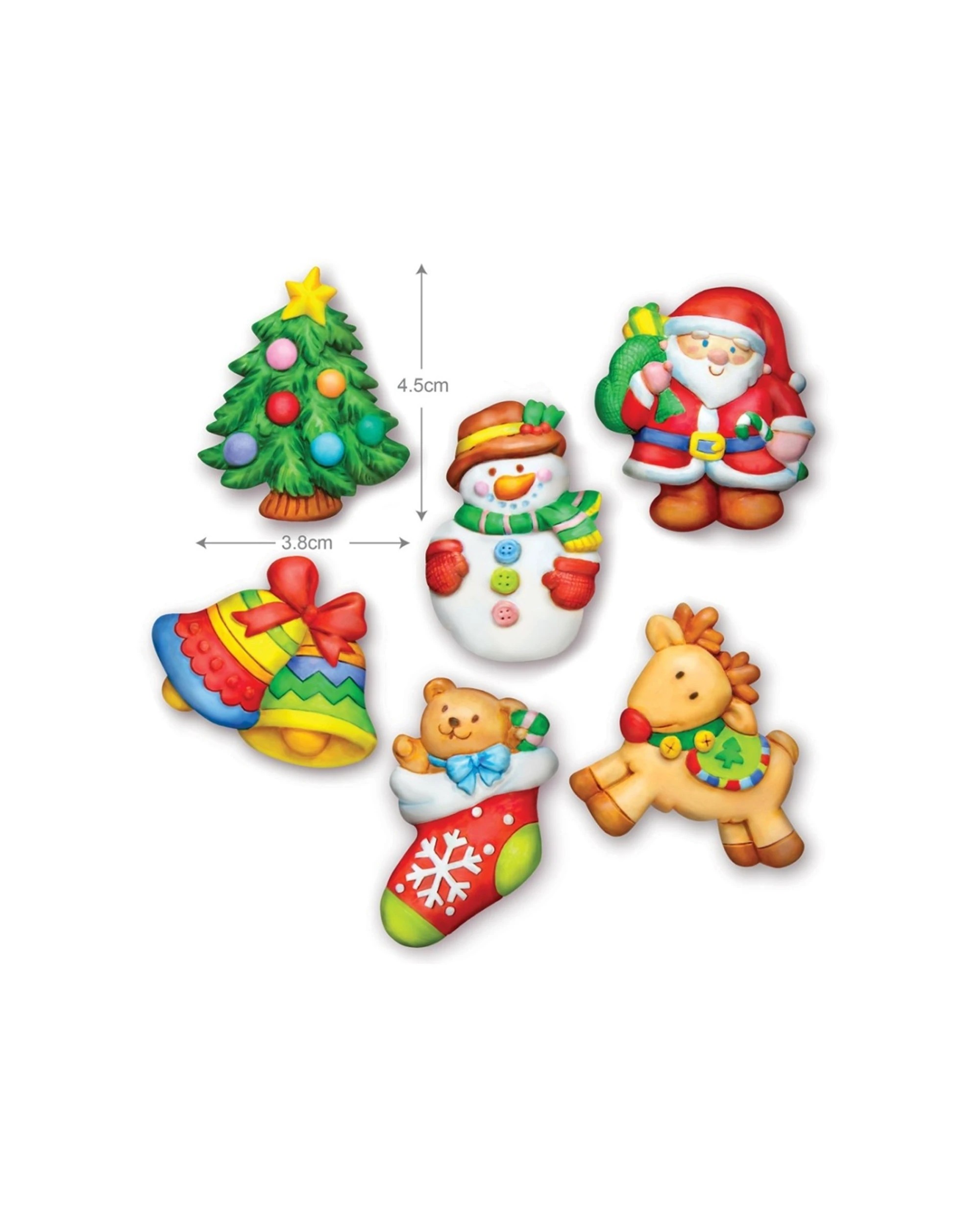 3 4M Mould & Paint Christmas Craft Kit Festive Magnets Kids Toy - Multi, 3 of 3