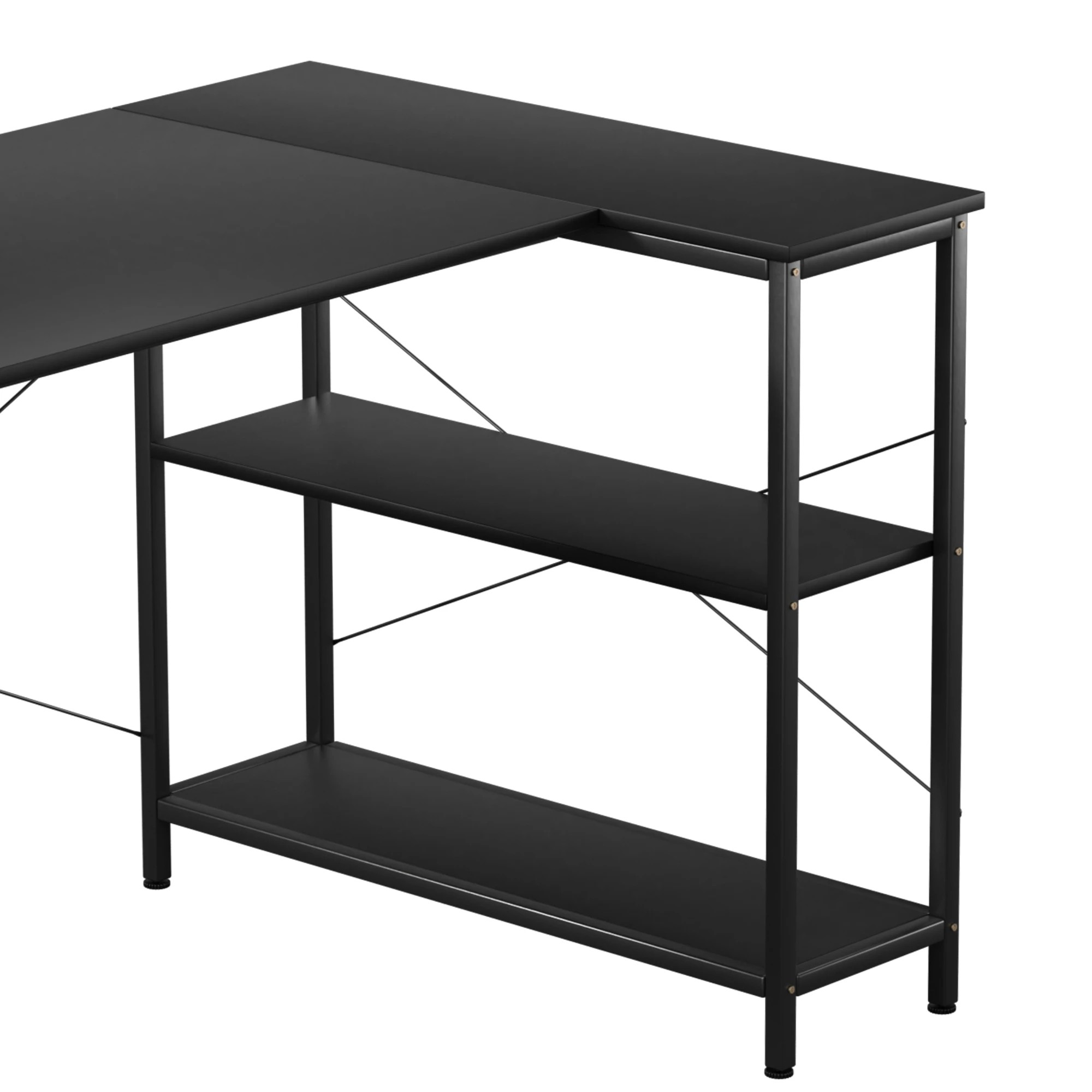5 Levede L Shaped 120cm Computer Desk - Black, 5 of 9