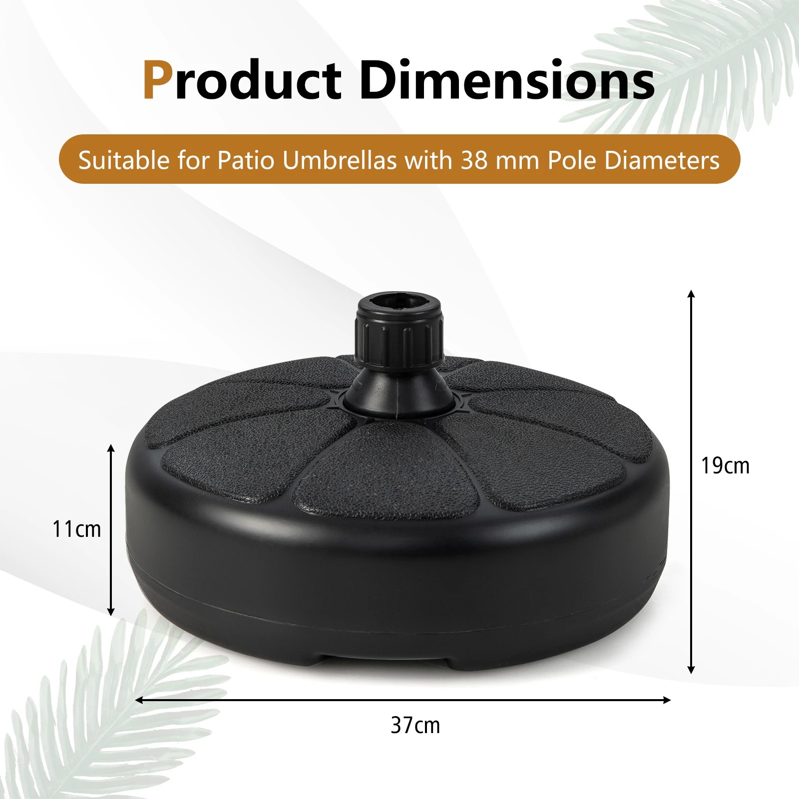 2 Costway Outdoor Round Umbrella Base Water/Sand Filled Umbrella Stand, 2 of 2