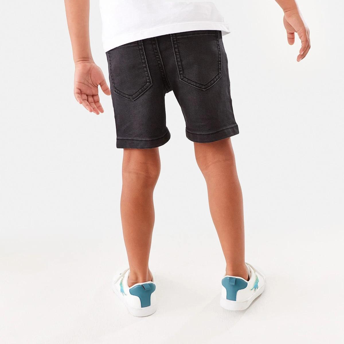 2 Knit Denim Shorts Black Wash, 2 of 7