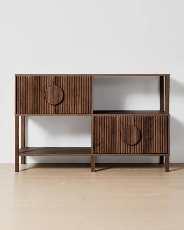 Ryan Wide Bookshelf with Doors - Wa