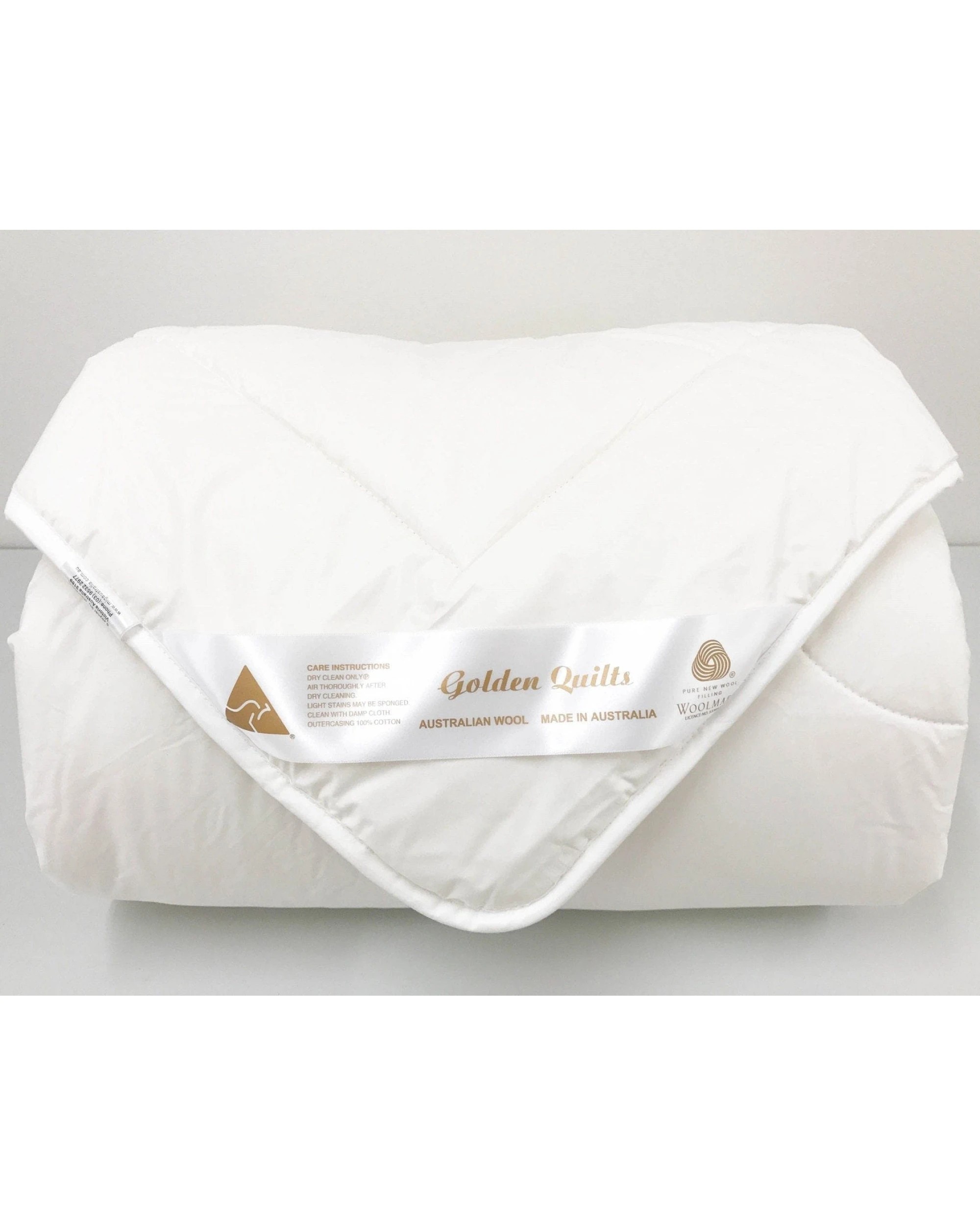 1 Golden Quilts Washable Wool Blend Quilt 350Gsm - Double Bed - White, 1 of 3