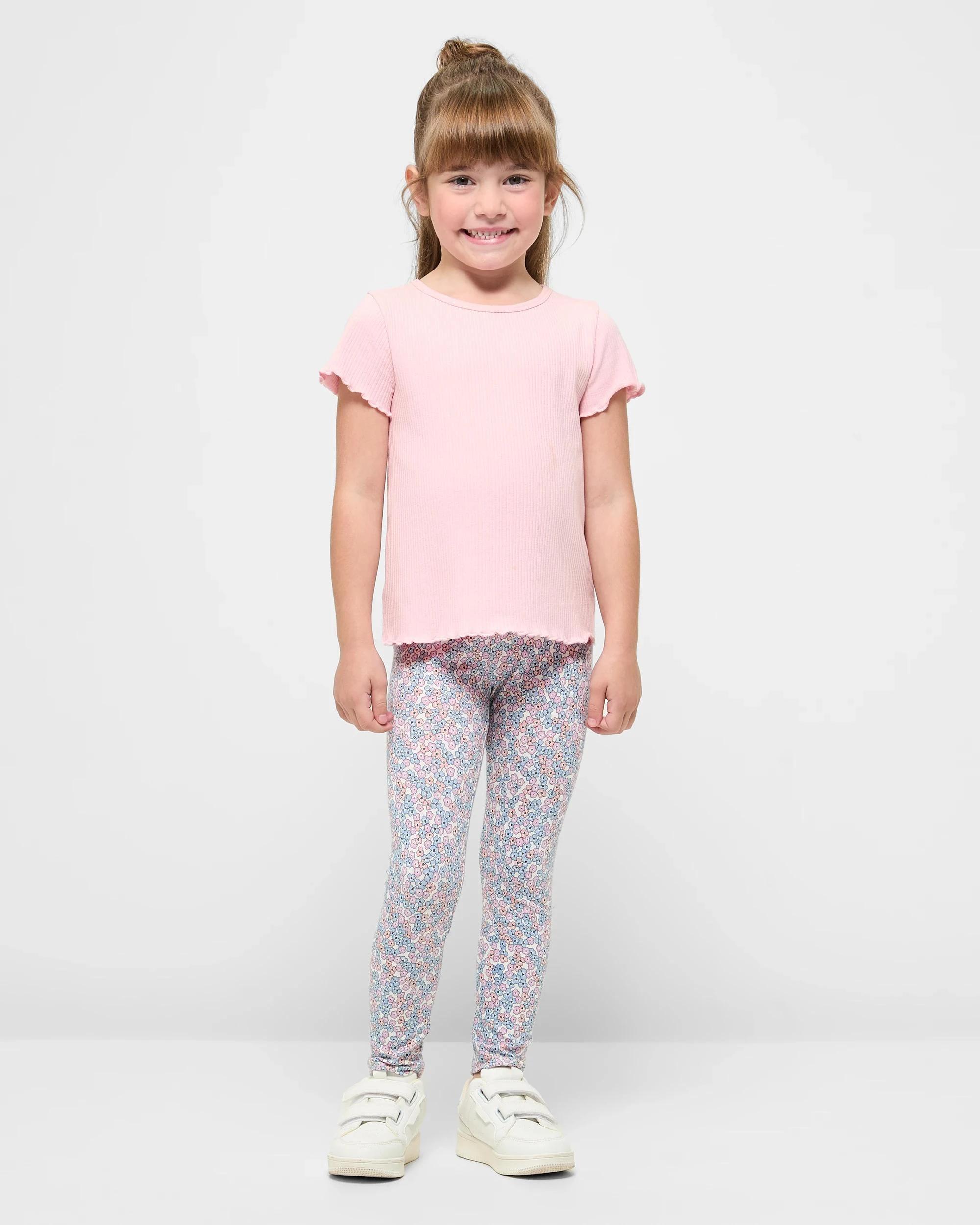 3 Target Kids Australian Cotton Print Leggings 3 Pack FLORAL STRIPE, 3 of 7