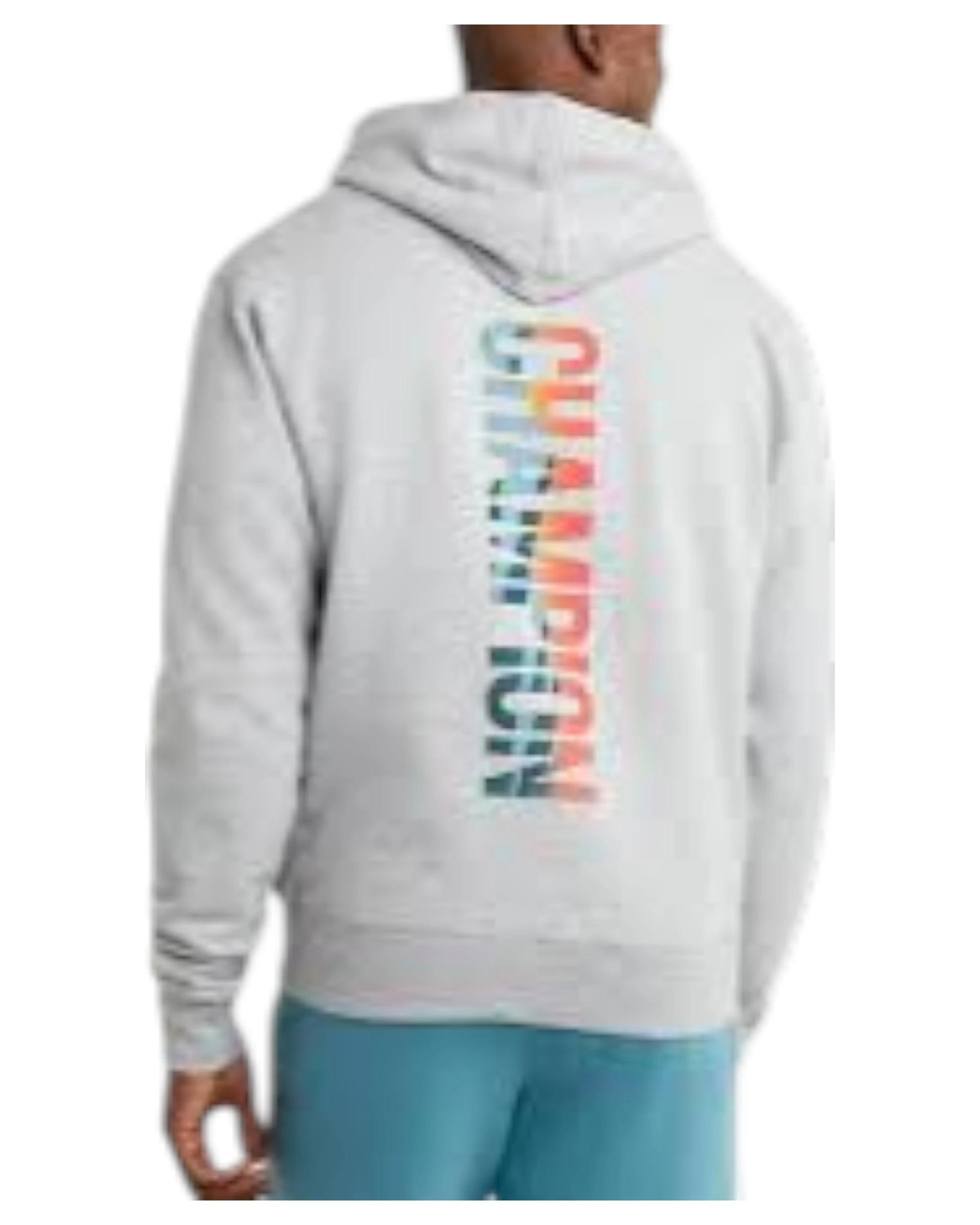 3 Champion Mens Powerblend Oxford Gray Graphic Hoodie OXFORD GRAY, 3 of 4