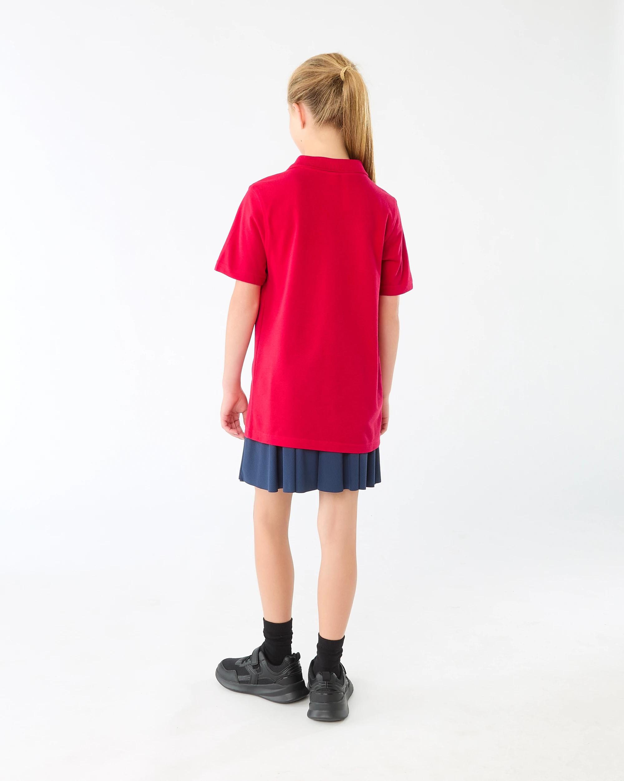7 School Odour Shield Cotton Polo T-shirt Red, 7 of 7