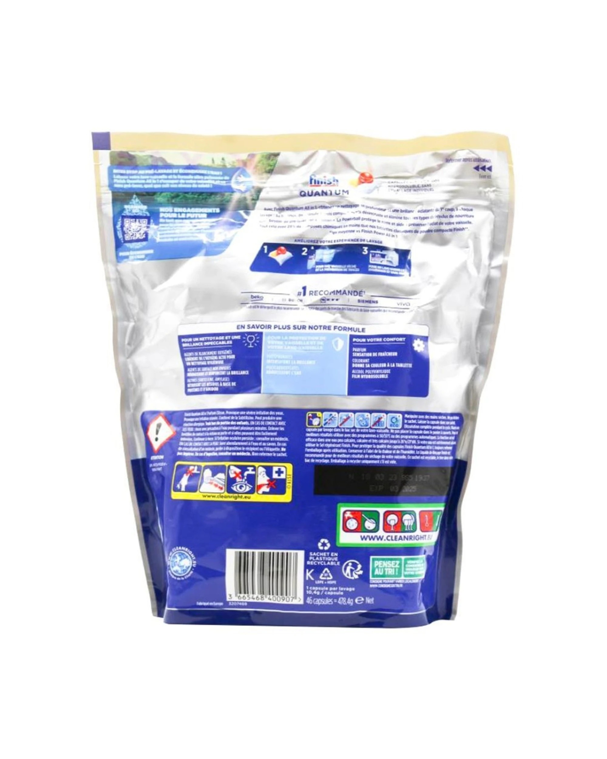 3 Finish 46pc Finish Quantum All-In-1 Dishwashing Tablets Lemon ActiveBlu, 3 of 3