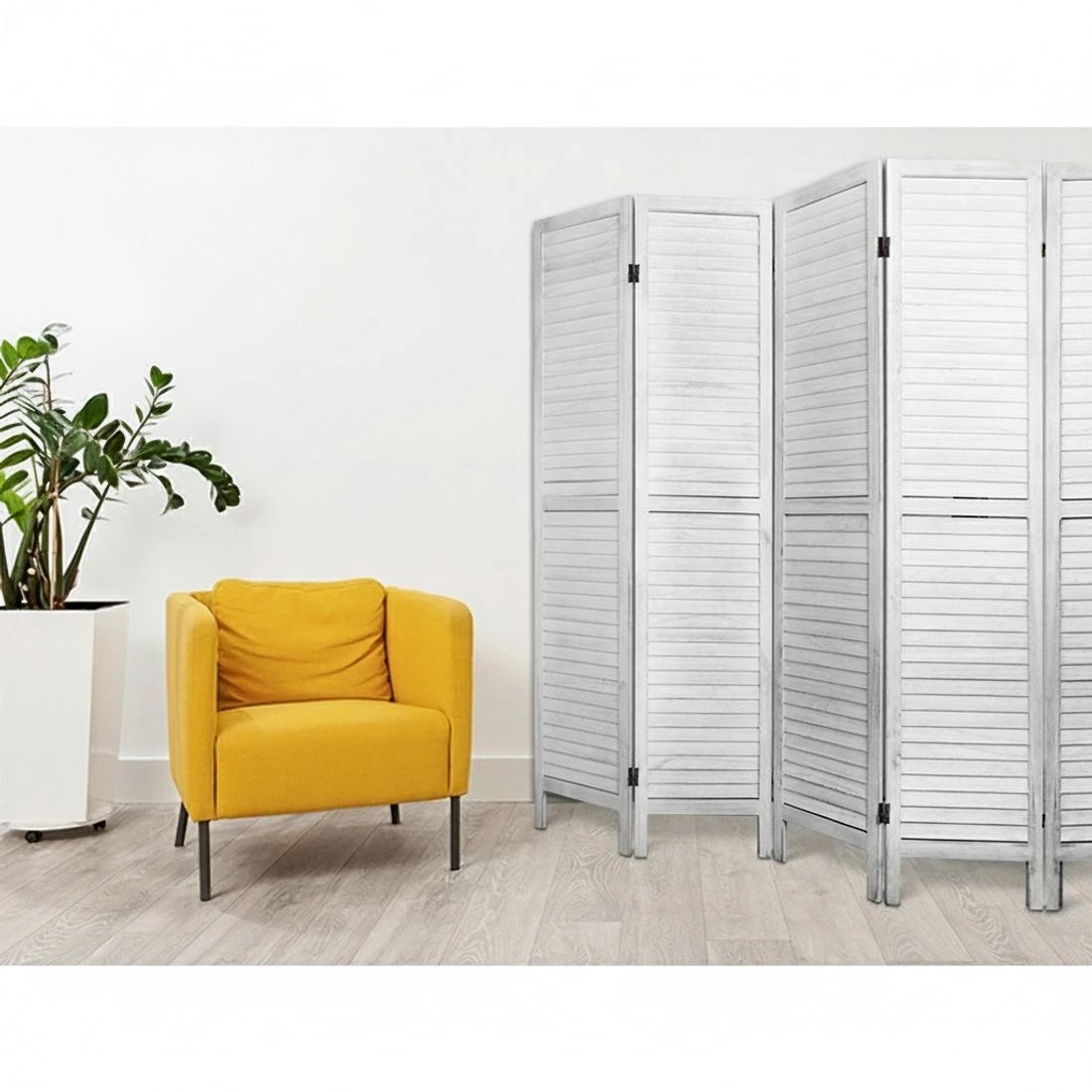 6 Artiss 8 Panel Room Divider Screen 326x170cm Louver - White, 6 of 8