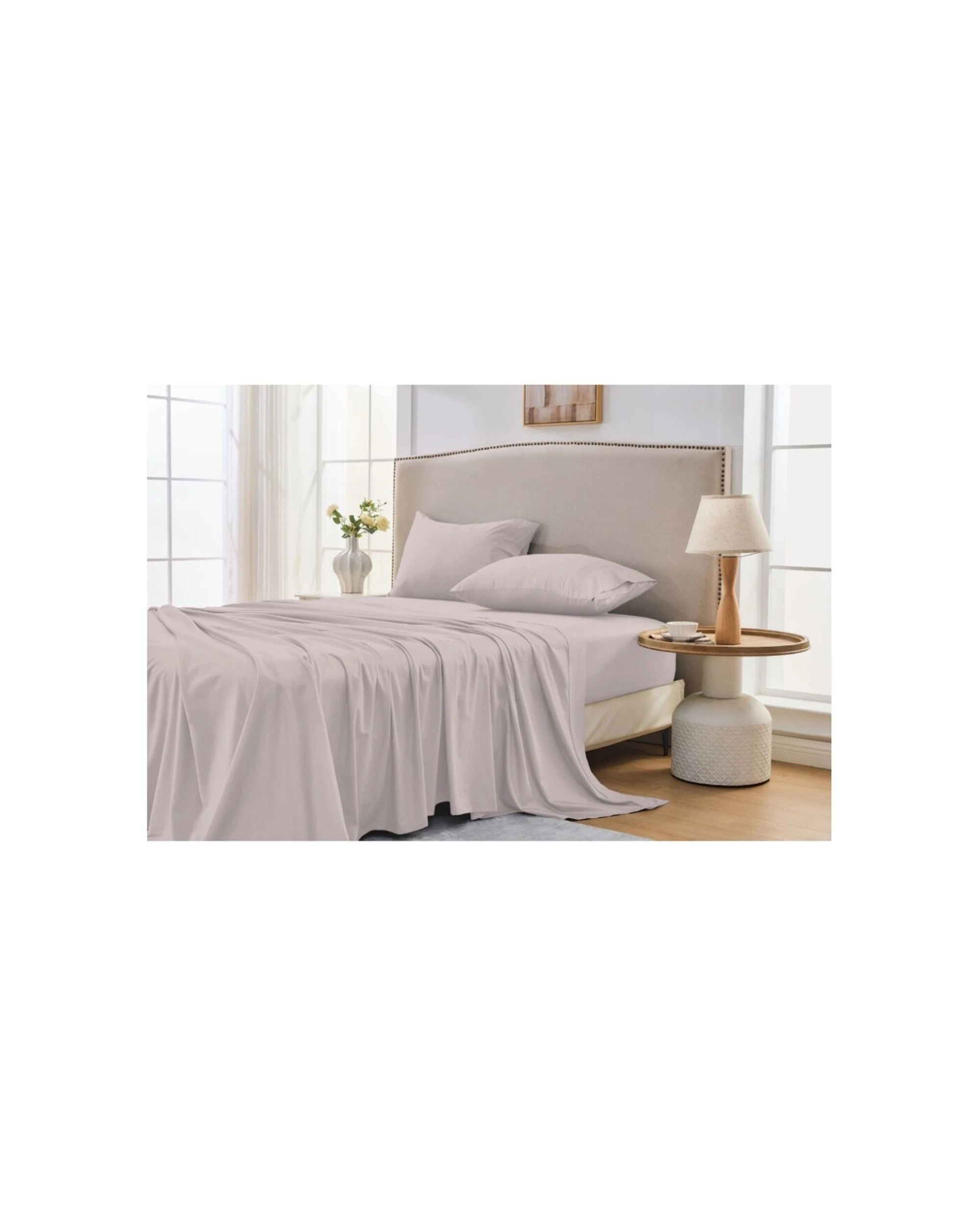 3 Grosvenor House Egyptian Cotton Sheet Set With Pillowcase 500TC - Double Bed - Pink, 3 of 6