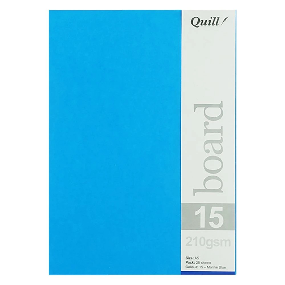 3 Quill A5 210gsm Board Marine Blue 25 Pack, 3 of 3