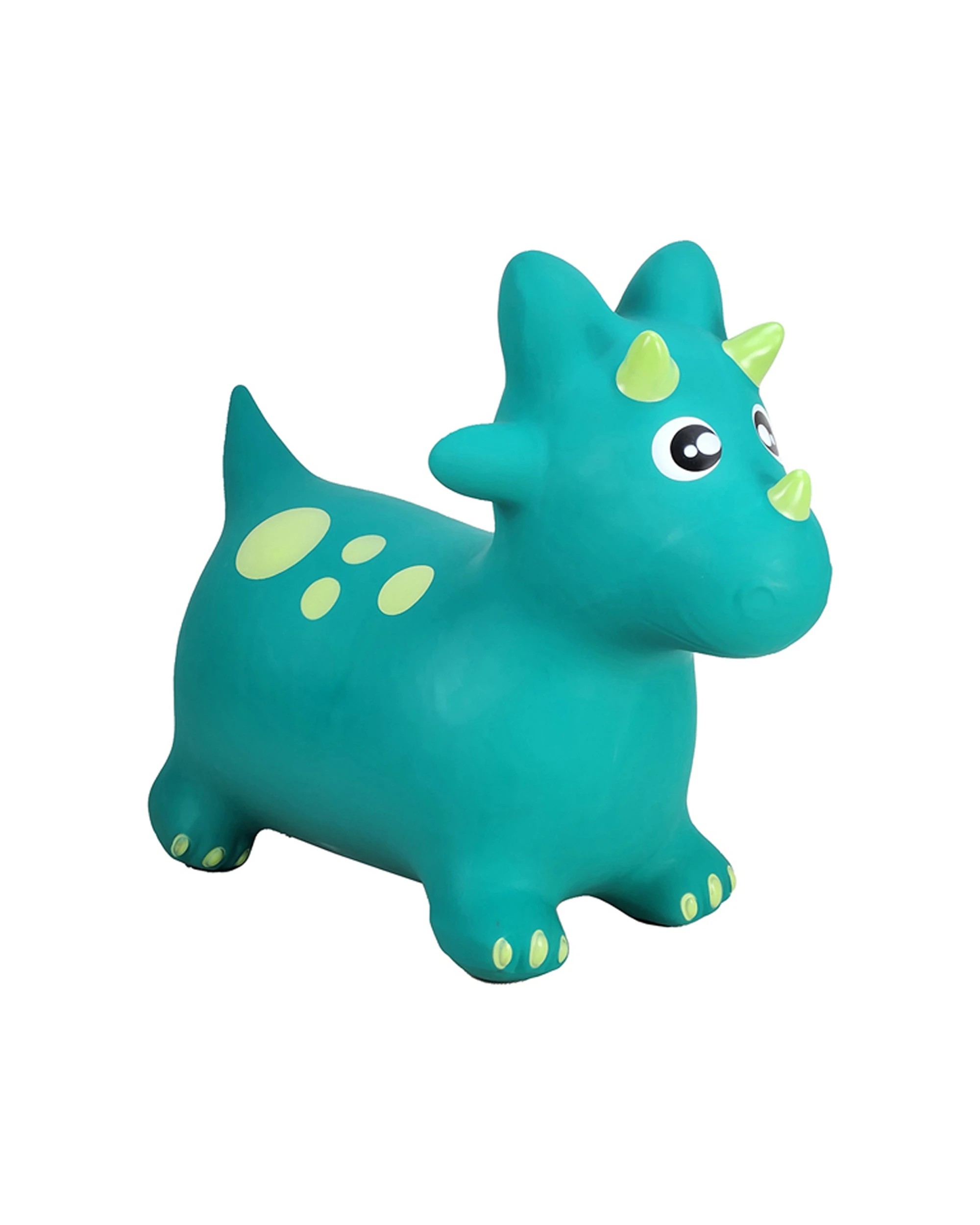 3 Kaper Kidz Bouncy Rider Spike The Triceratops Kids Ride On Toy 12m Teal Colour - Green, 3 of 7