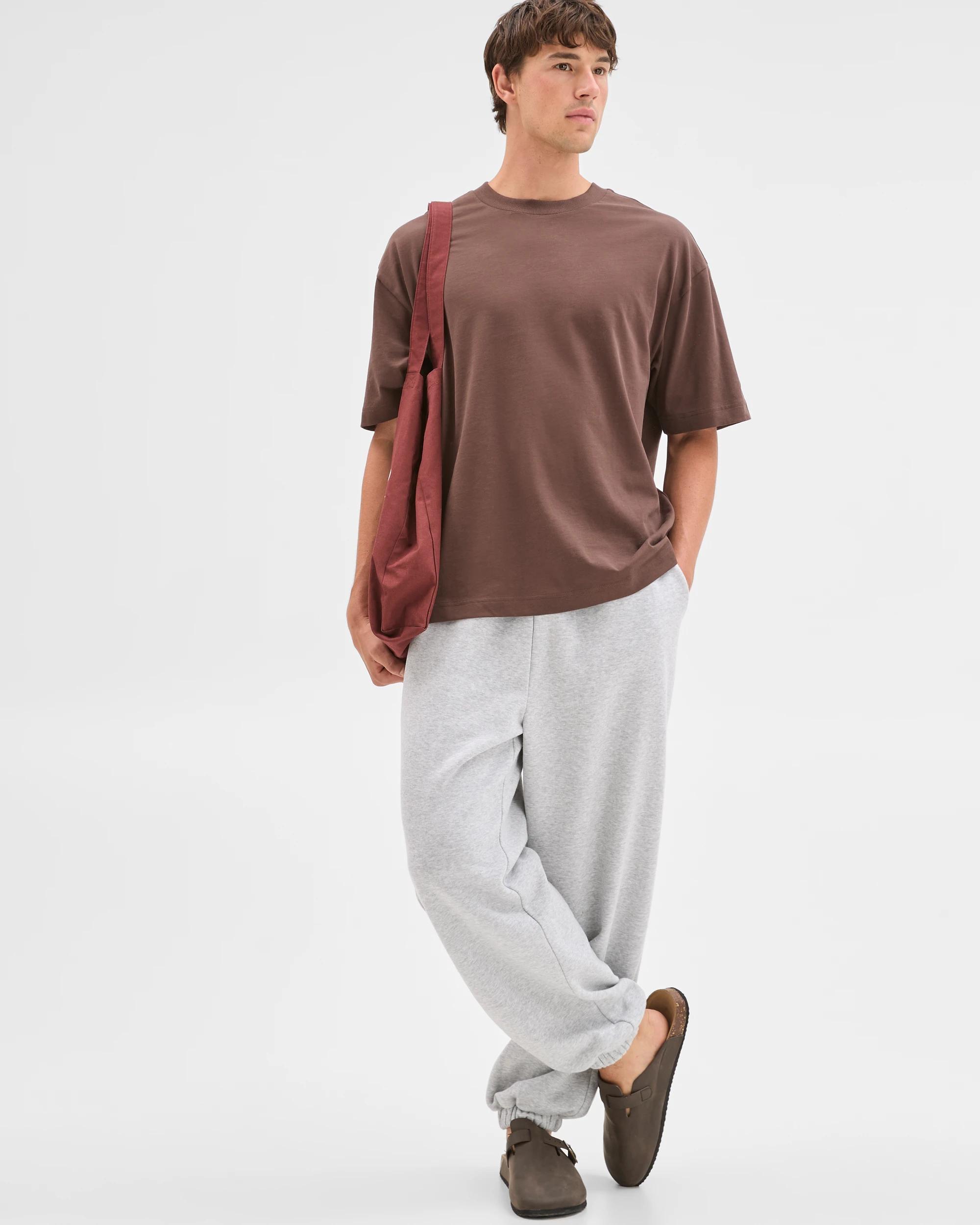 1 Commons Australian Cotton Blend Heavyweight Cuffed Trackpants GREY MARLE, 1 of 7