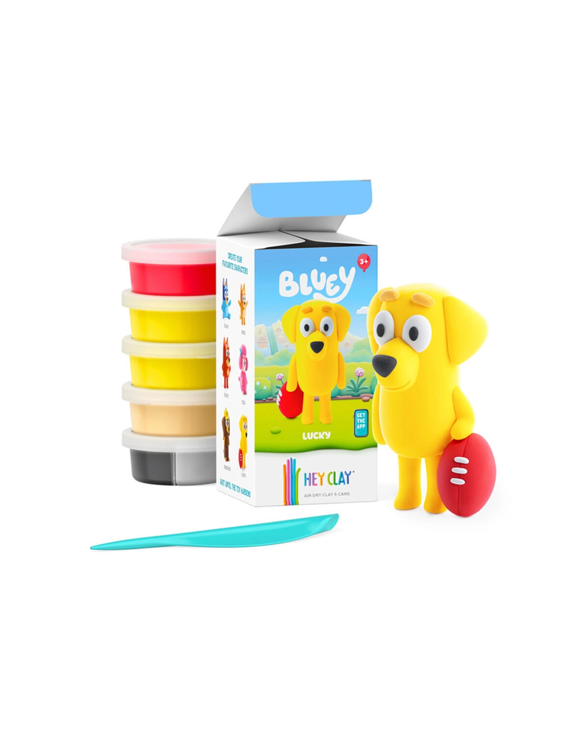 3 Hey Clay Bluey Single Character Kids Modelling Clay Set 5 Coloured Cans Lucky 4PK - Multi, 3 of 5