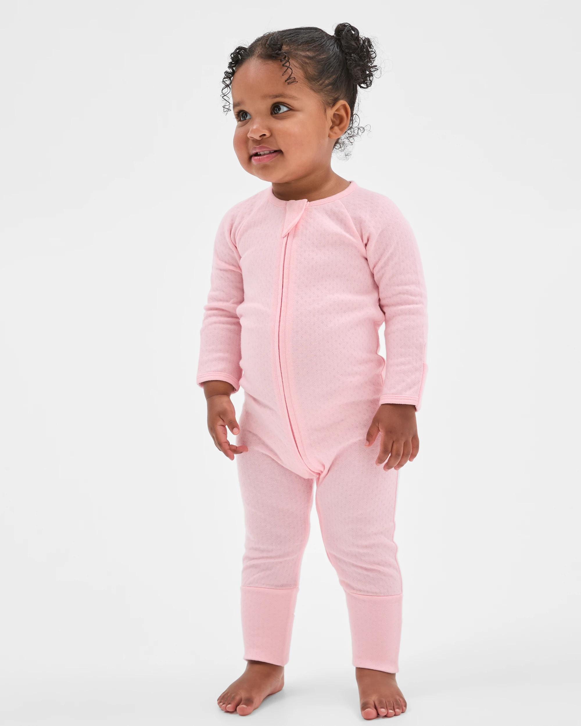 1 Target Baby Baby Organic Cotton Pointelle Zip Coverall FAIRY PINK, 1 of 5