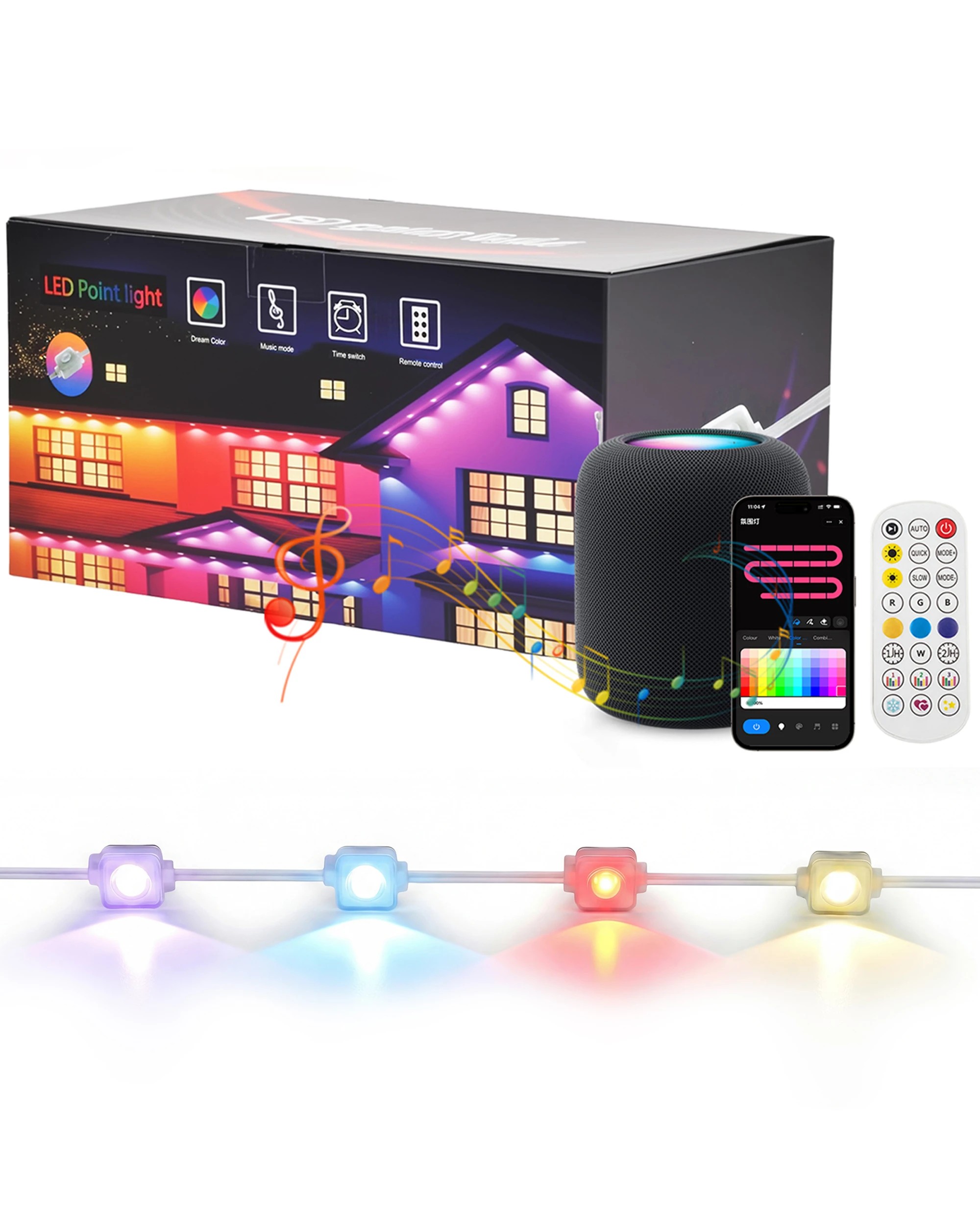 1 Advwin Outdoor String Lights 30m 60 LED IP67 Waterproof - White, 1 of 8