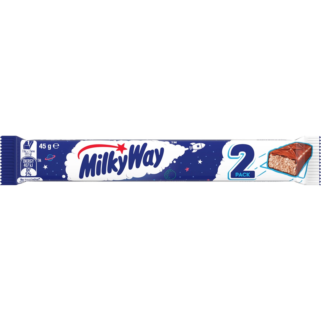 1 Milky Way 2 Pack Chocolate Bar with Whipped Nougat 45g, 1 of 6
