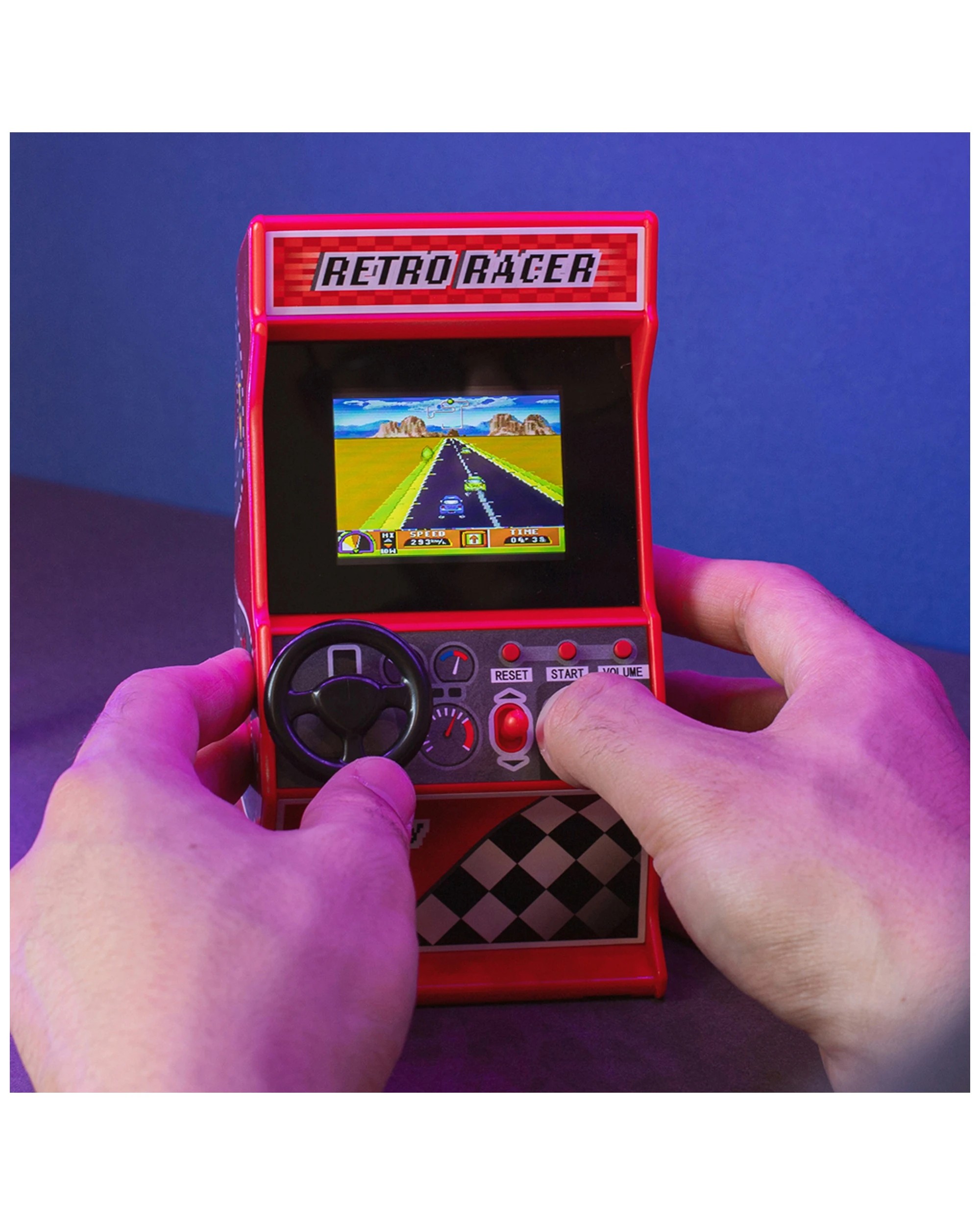 2 Thumbs Up 30-Games Arcade Retro Classic Racing Machine Desktop Console - Red, 2 of 4