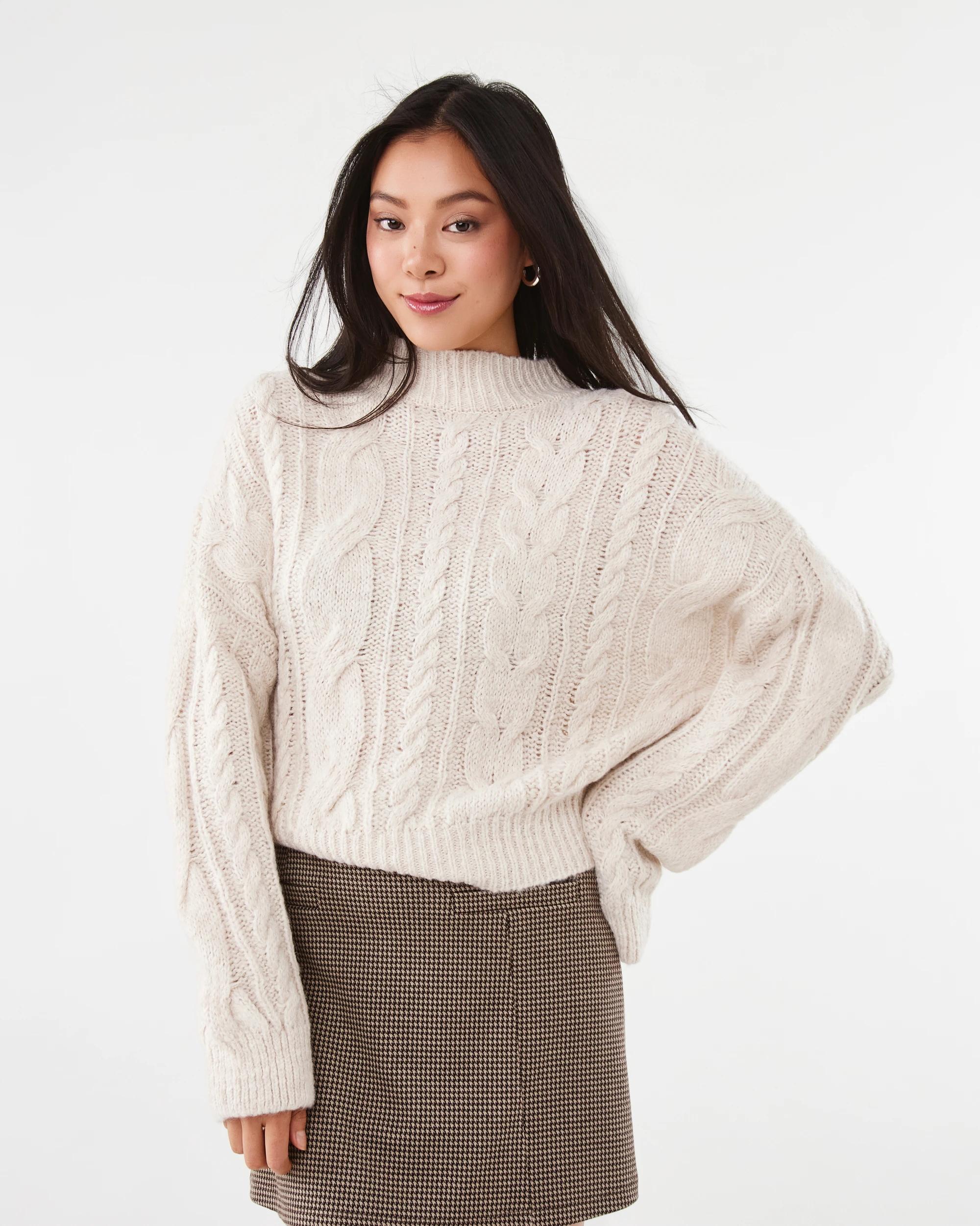 1 Cable Funnel Neck Jumper Loml Marle, 1 of 8