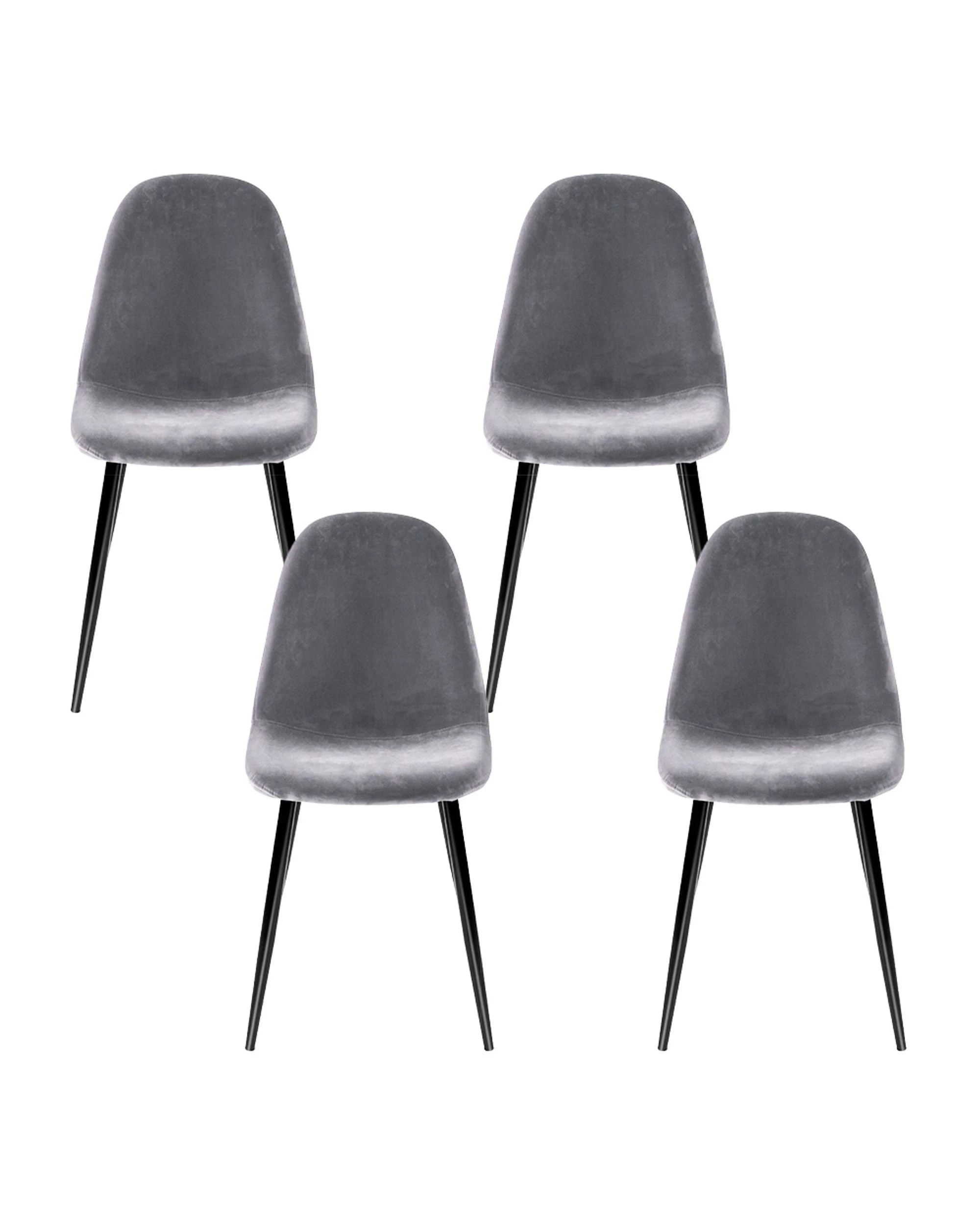 3 Artiss Dining Chairs Set of 4 Velvet Curved Slope - Grey, 3 of 7