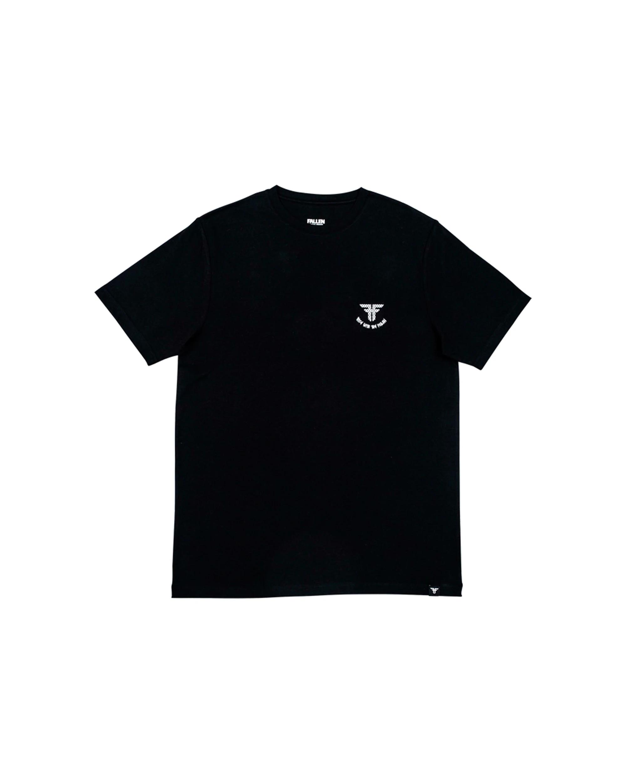 2 Fallen Footwear Men Wired Cotton Tee T Shirt Regular Fit 100 Percent Cotton BLACK/WHITE, 2 of 2