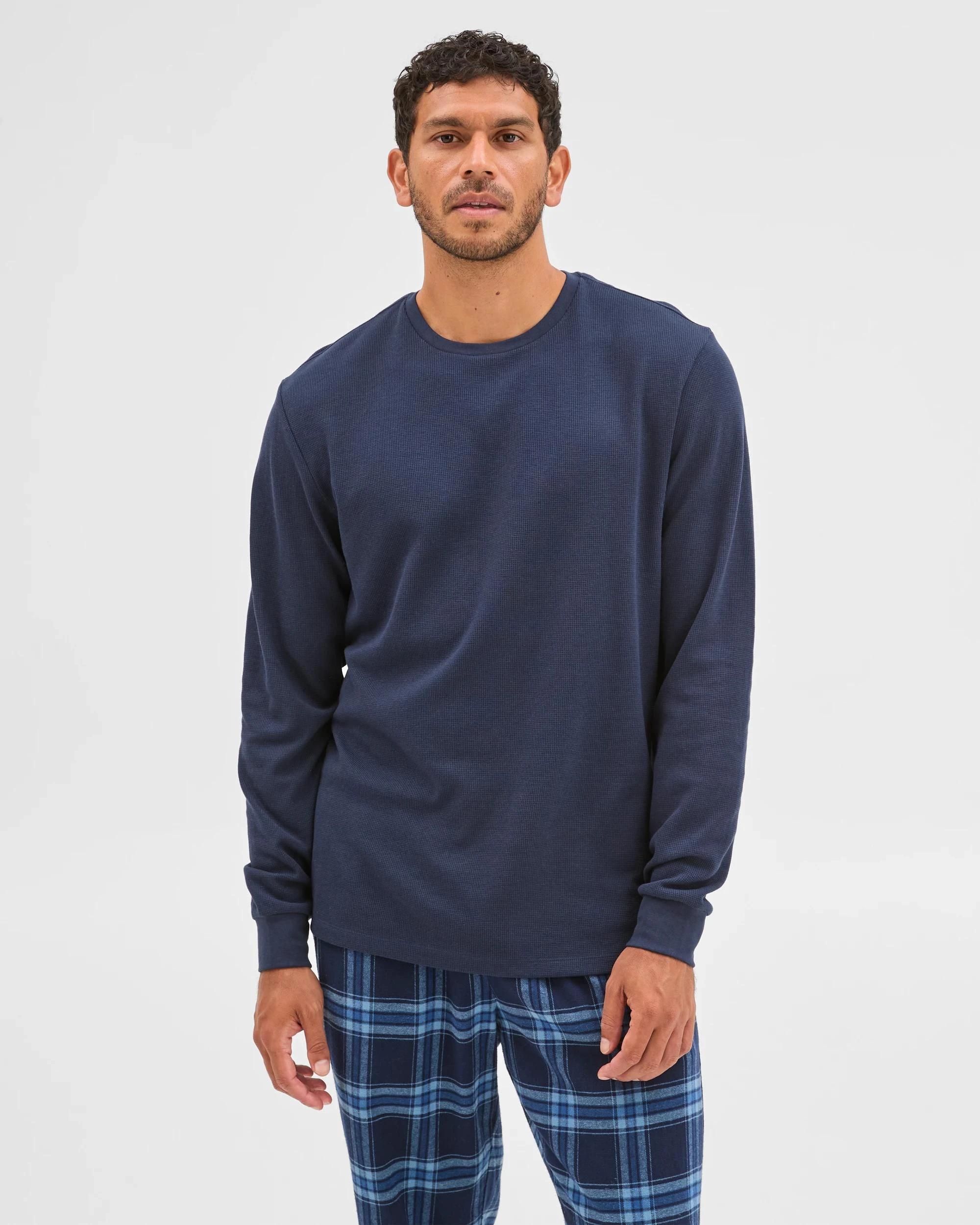 3 Target Man Waffle Flannelette Pyjama Set NAVY, 3 of 7