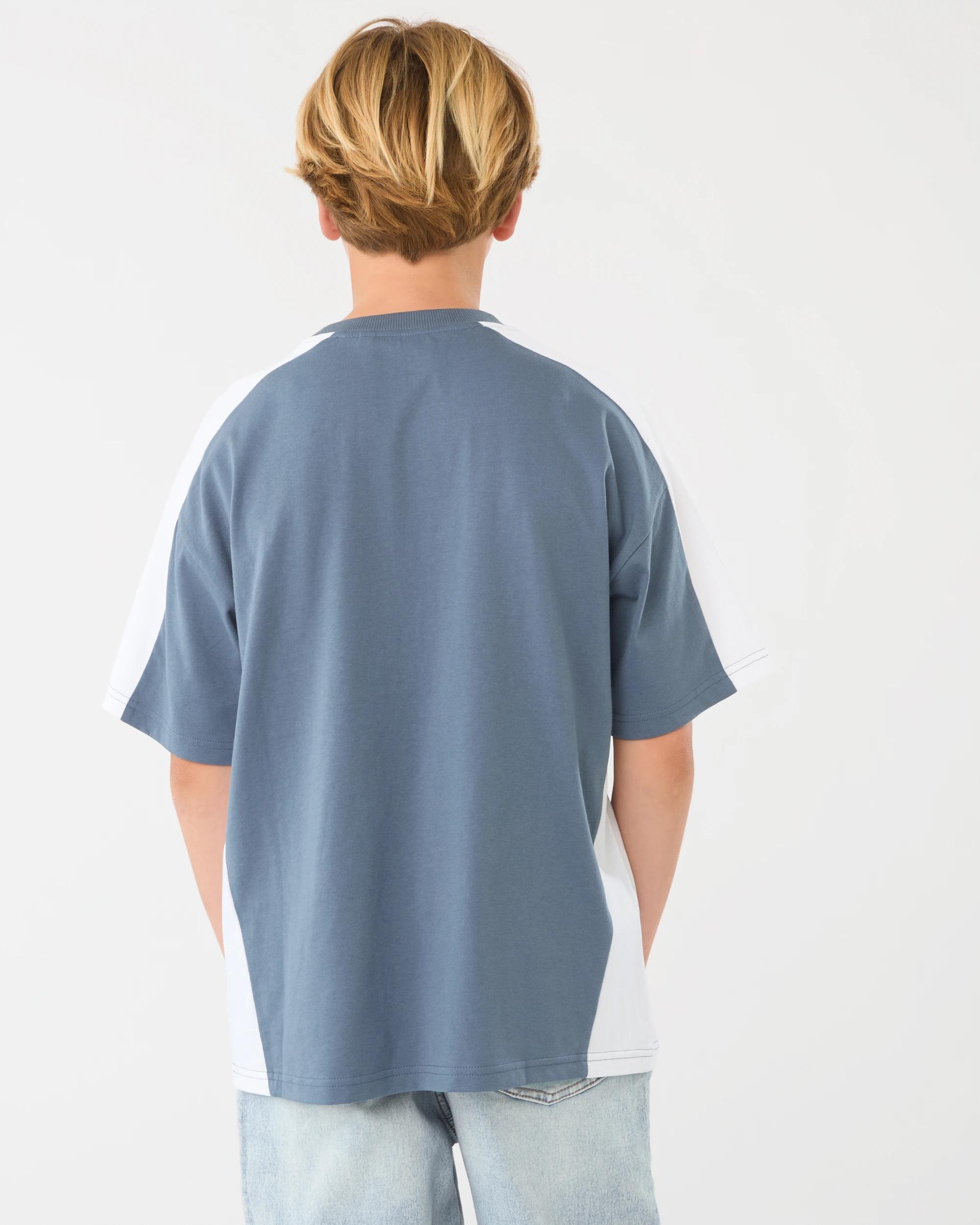 2 Short Sleeve Panelled Printed T-shirt Chinablue, 2 of 8