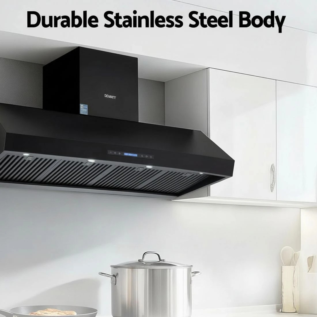 Devanti 1500mm Commercial BBQ Range Hood Dual Motor W/ Remote Control ...